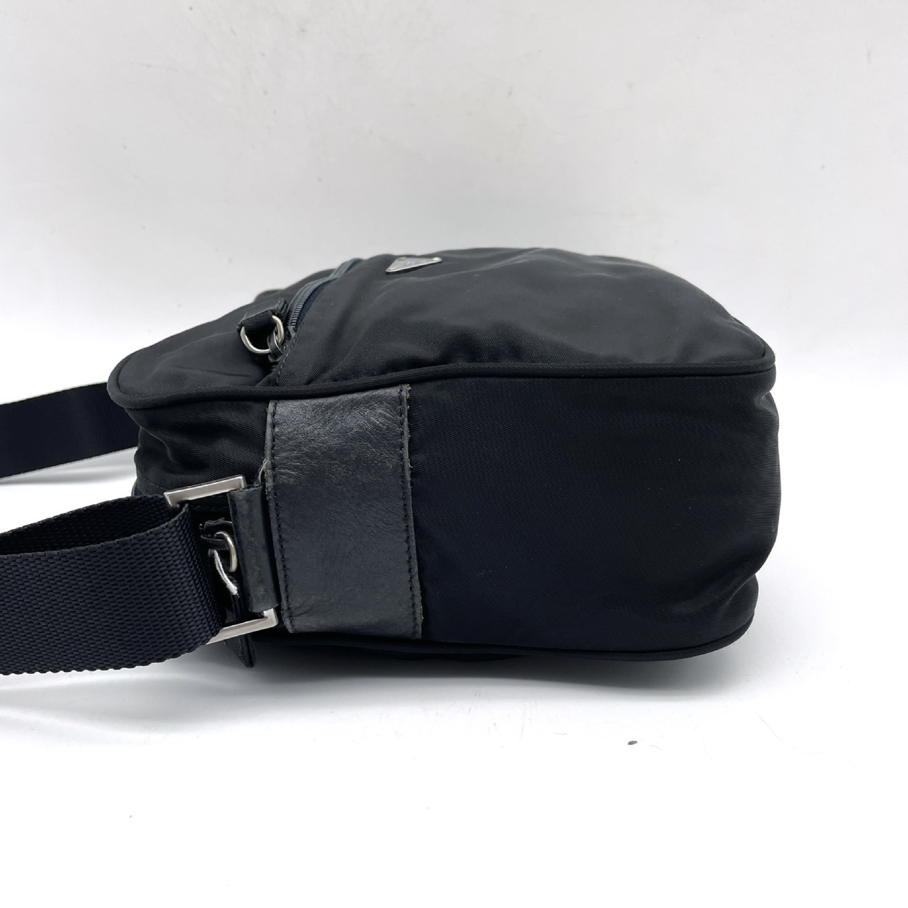 Shoulder Bag with Triangle Logo, Tessuto Nylon, with Guarantee Card — view 3