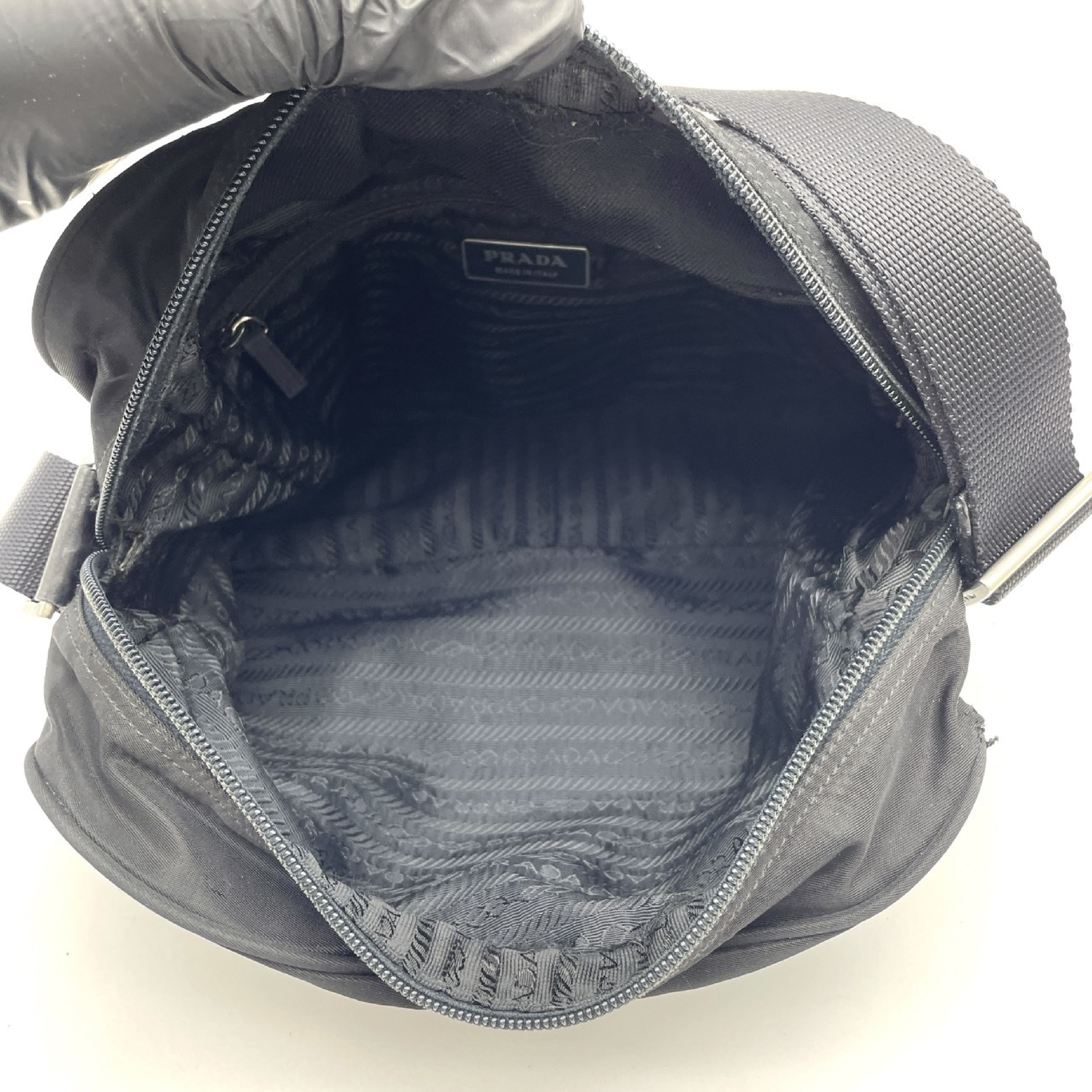 Shoulder Bag with Triangle Logo, Tessuto Nylon, with Guarantee Card — view 10