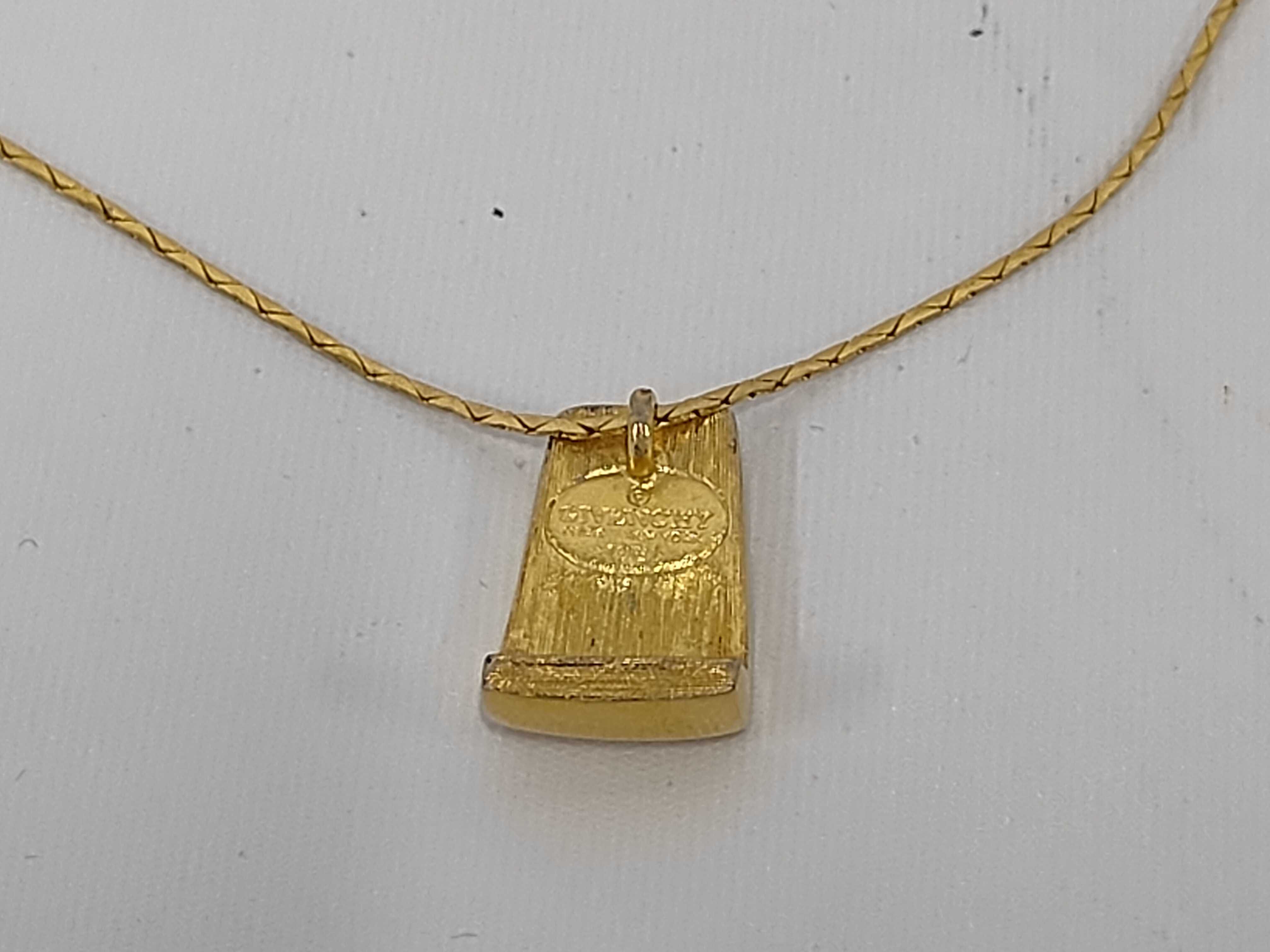 Vintage Emerald Green Gold Necklace with G Logo — view 2