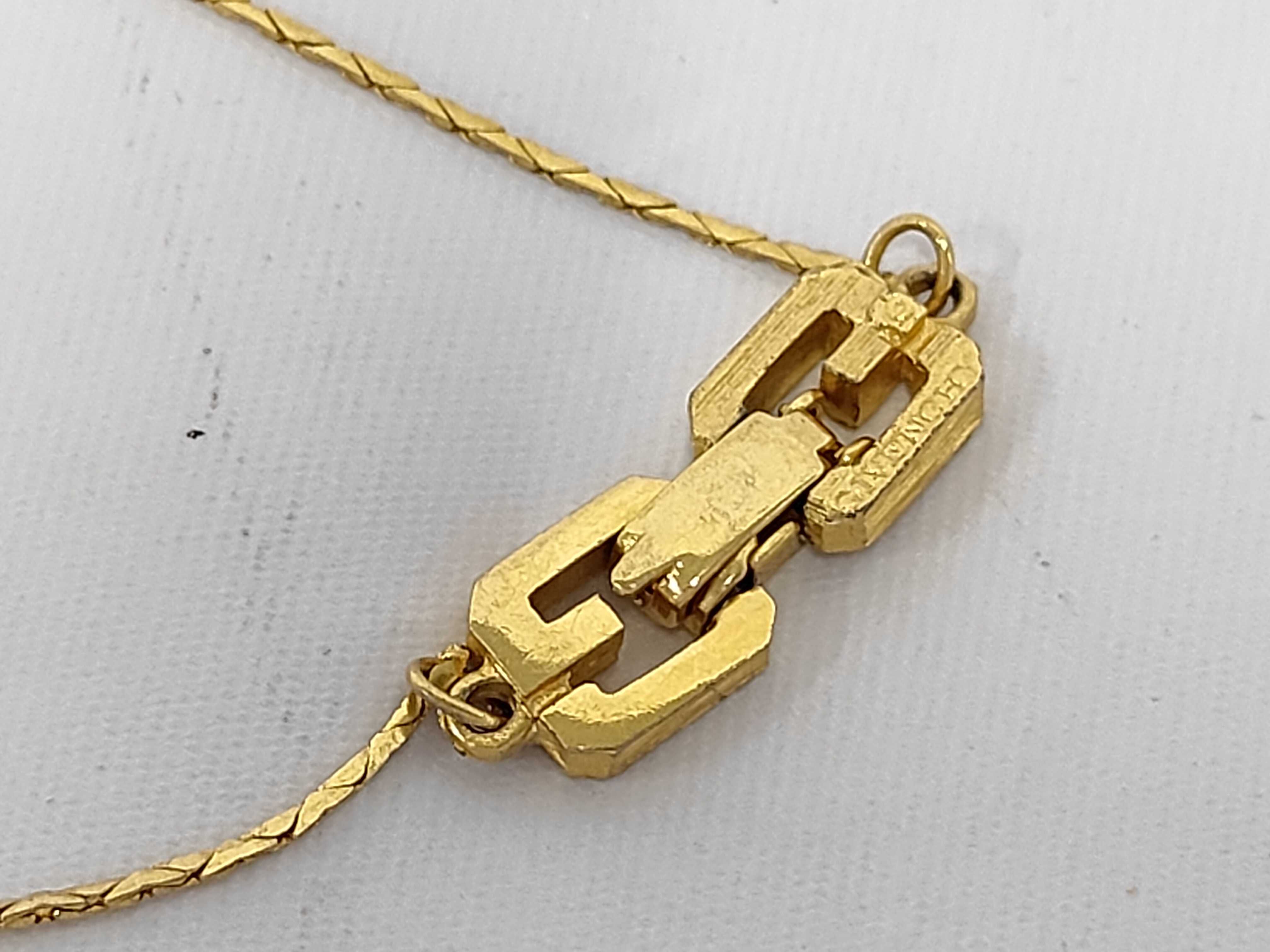 Vintage Emerald Green Gold Necklace with G Logo — view 6