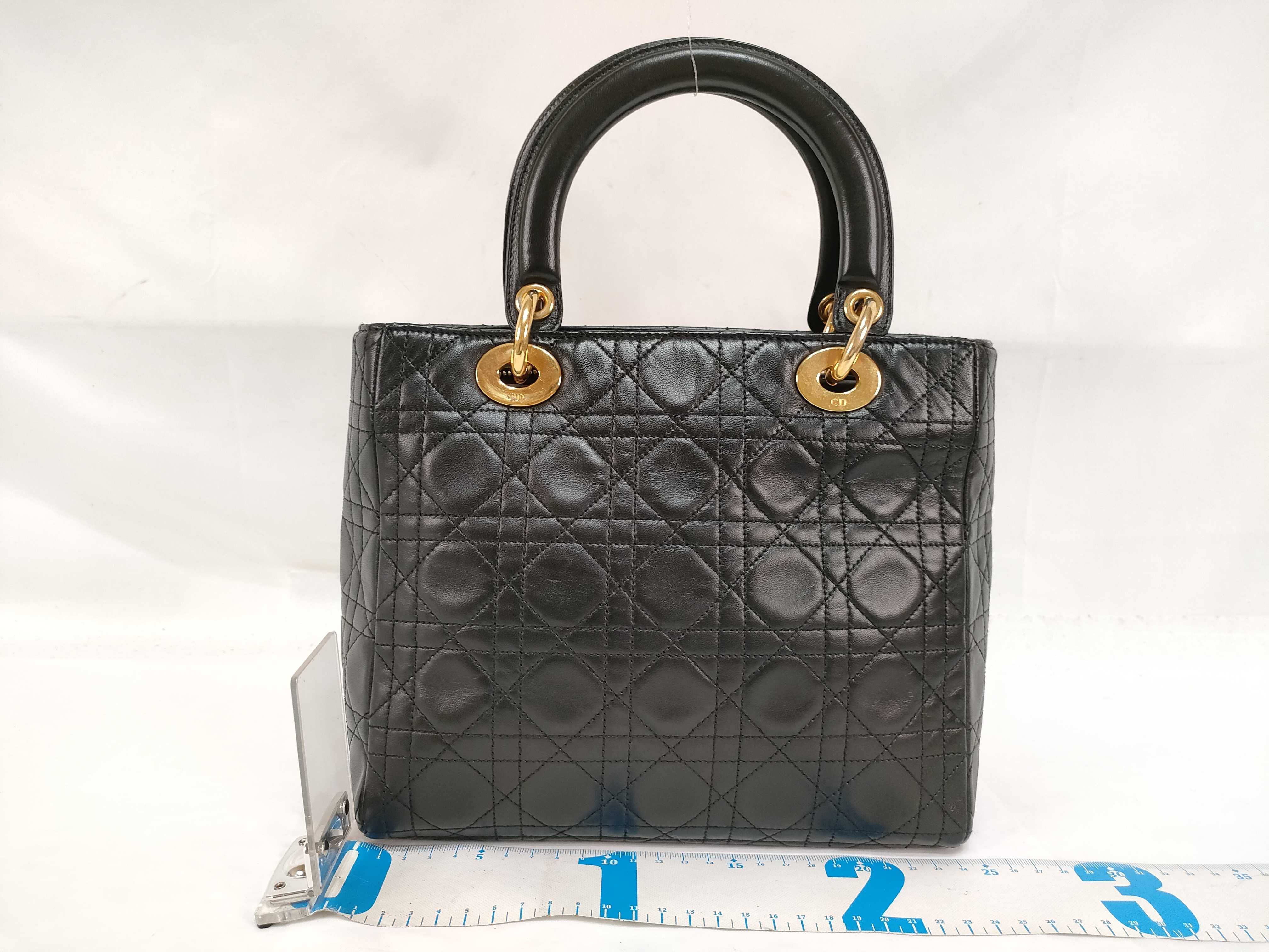 Lady Dior Lambskin Black Handbag — view 2