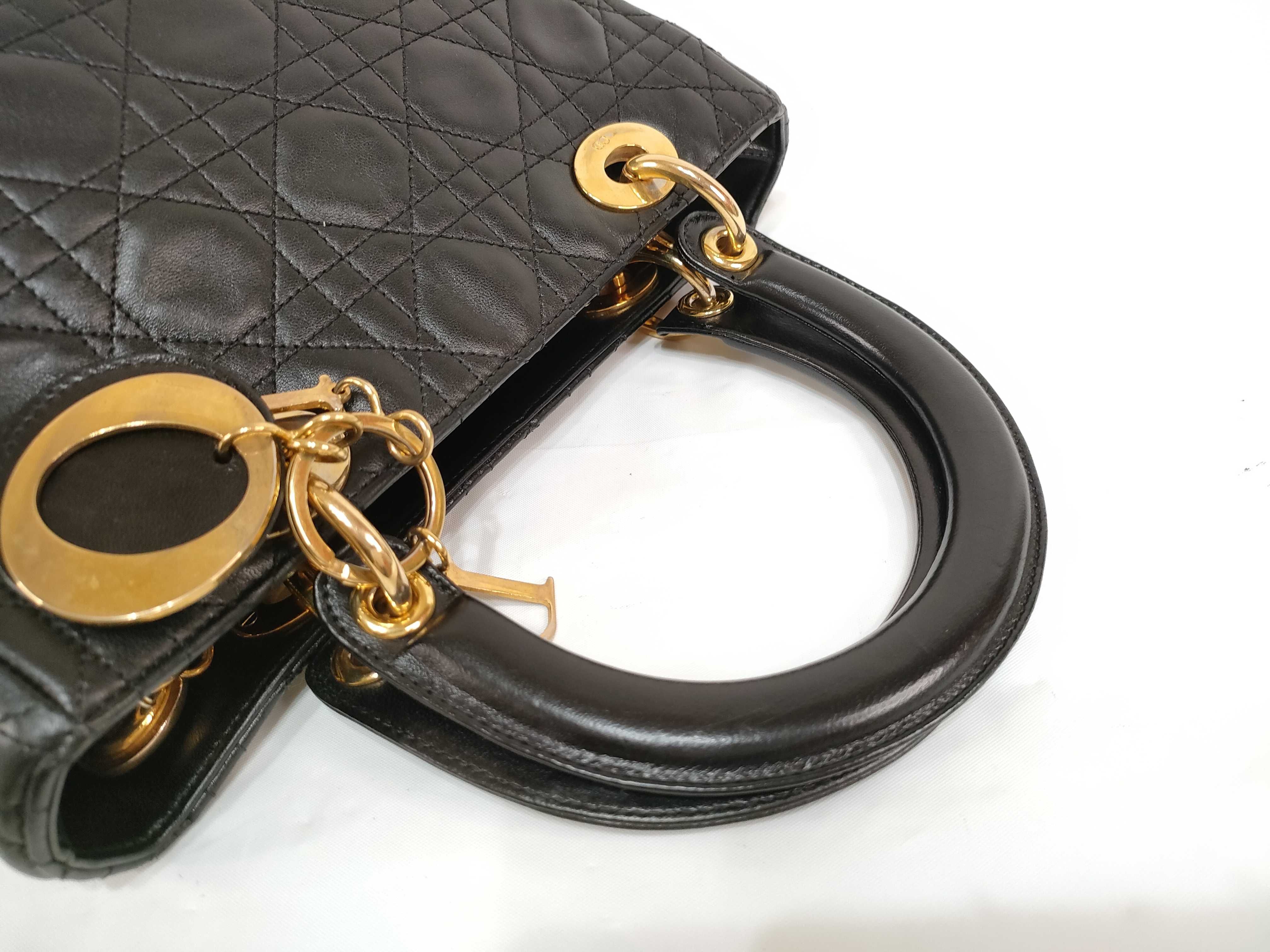 Lady Dior Lambskin Black Handbag — view 3