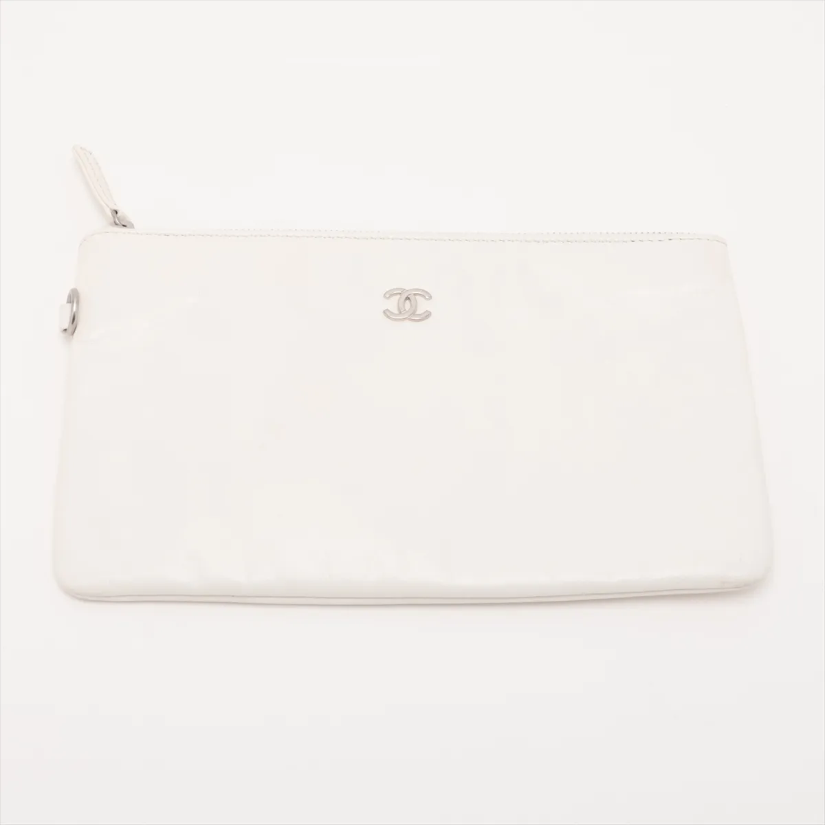 22 Small Leather Chain Shoulder Bag, White, Silver Hardware, C8LEG0AE, Random Plate, AS3260 — view 11