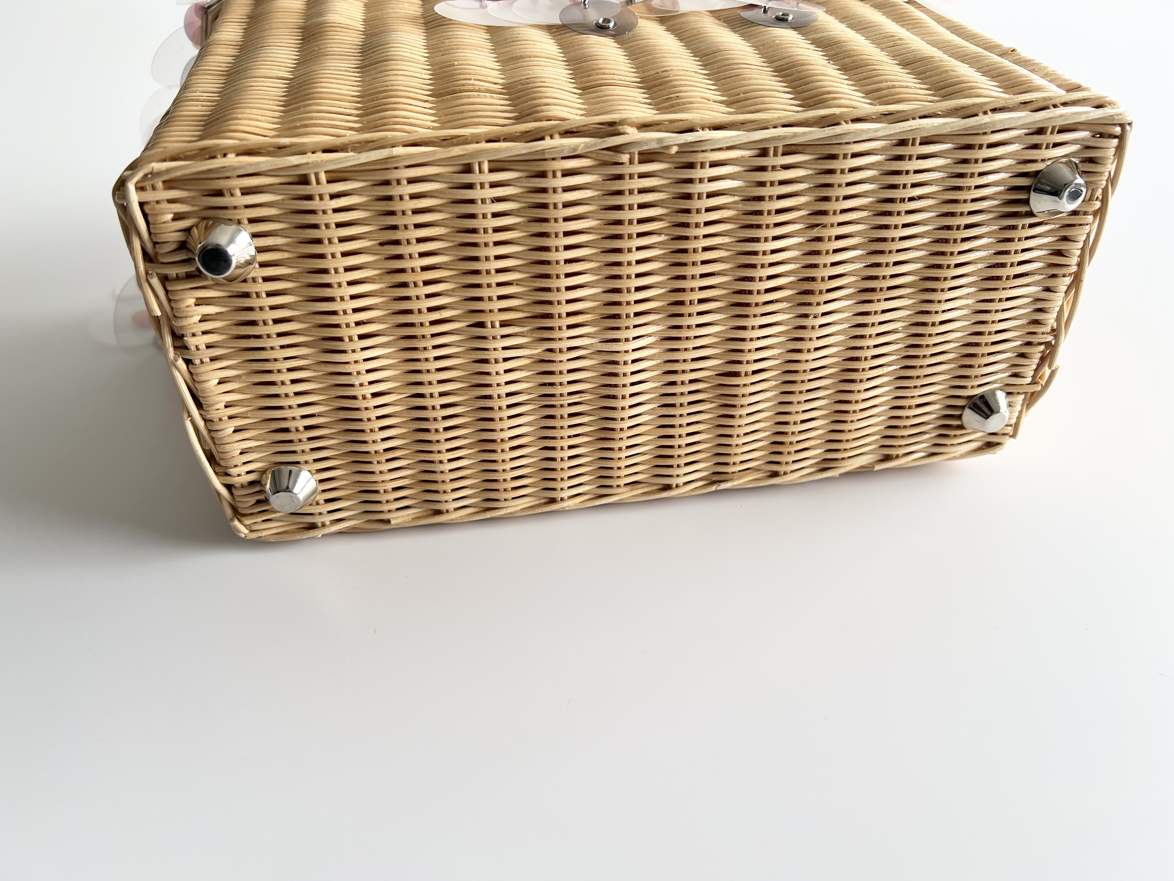 Wicker Sequin Canapa Basket Raffia Straw Handbag Tote Bag — view 15