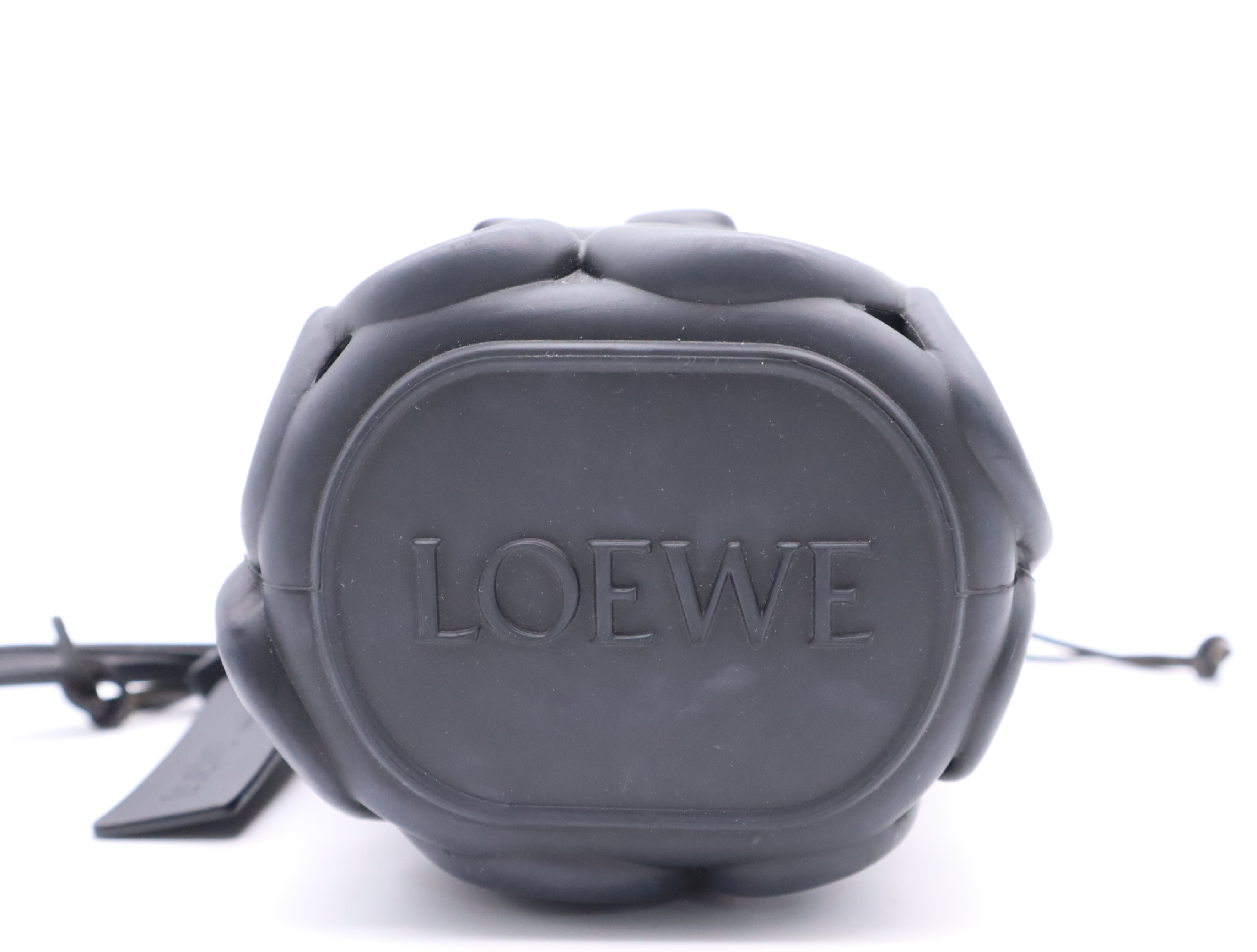 Rubber Leather Anagram Inflated Pocket Shoulder Bag, Black, with Dust Bag. — view 4