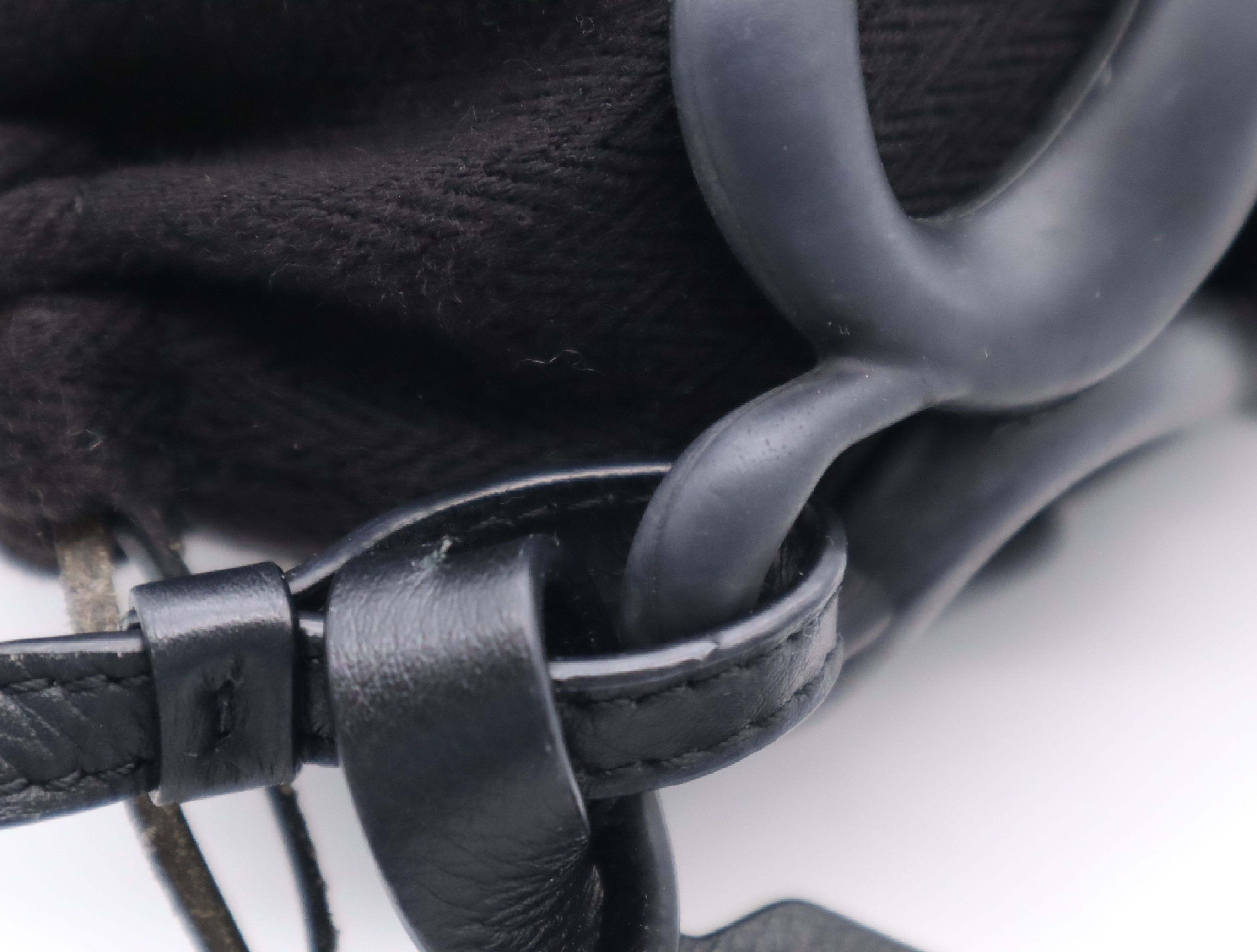 Rubber Leather Anagram Inflated Pocket Shoulder Bag, Black, with Dust Bag. — view 9