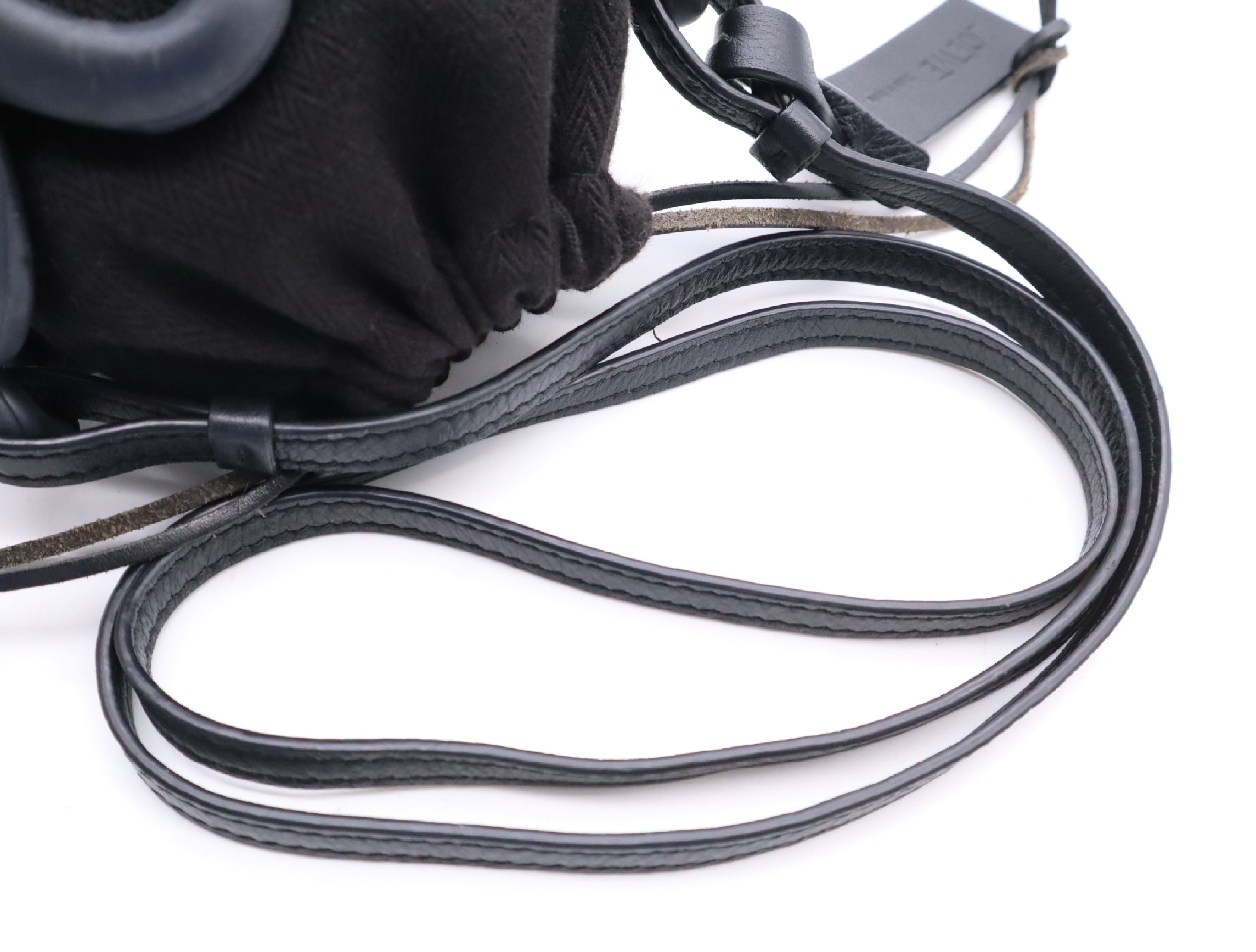 Rubber Leather Anagram Inflated Pocket Shoulder Bag, Black, with Dust Bag. — view 10