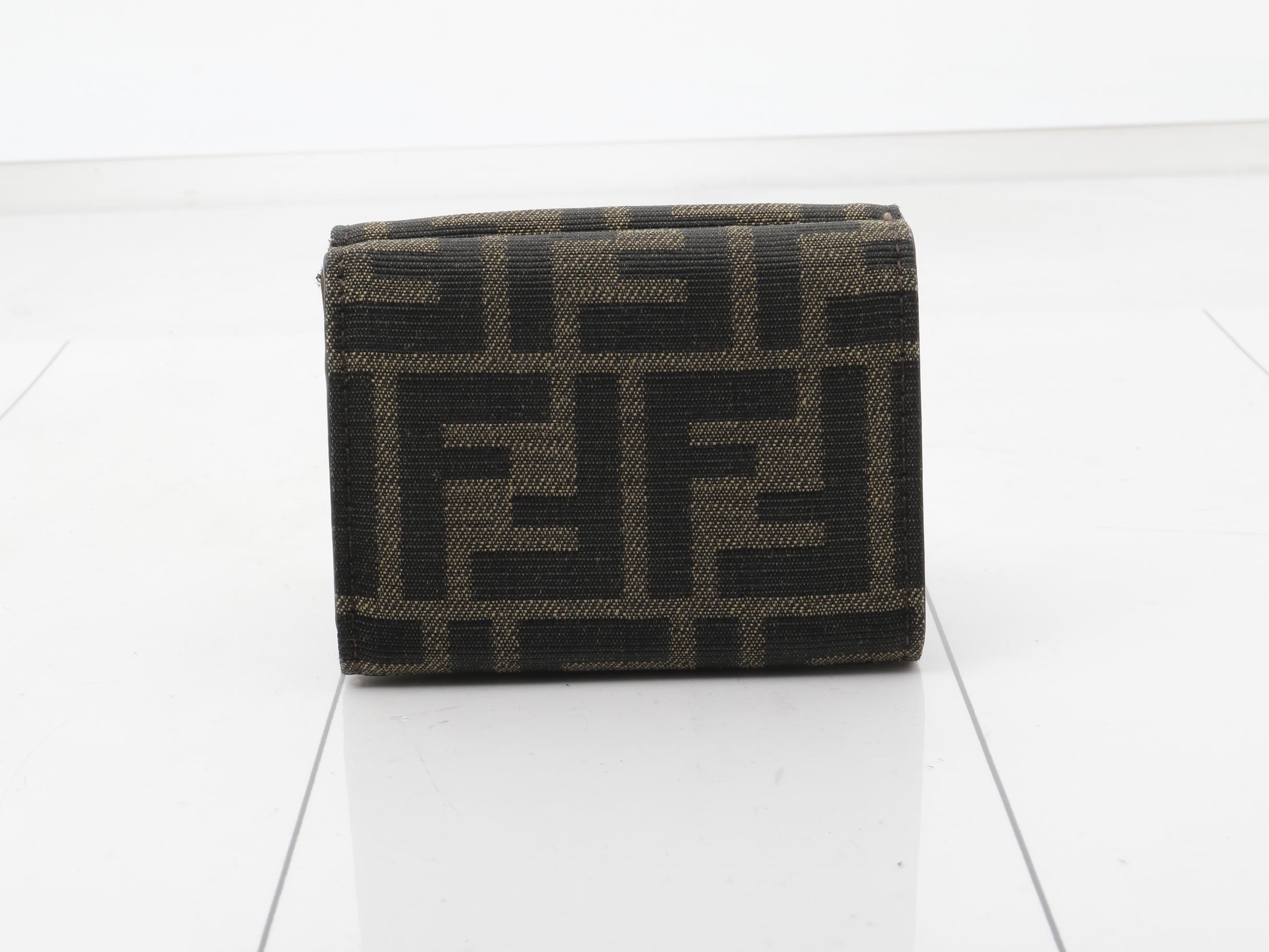 Zucca bi-fold wallet, canvas, brown — view 2