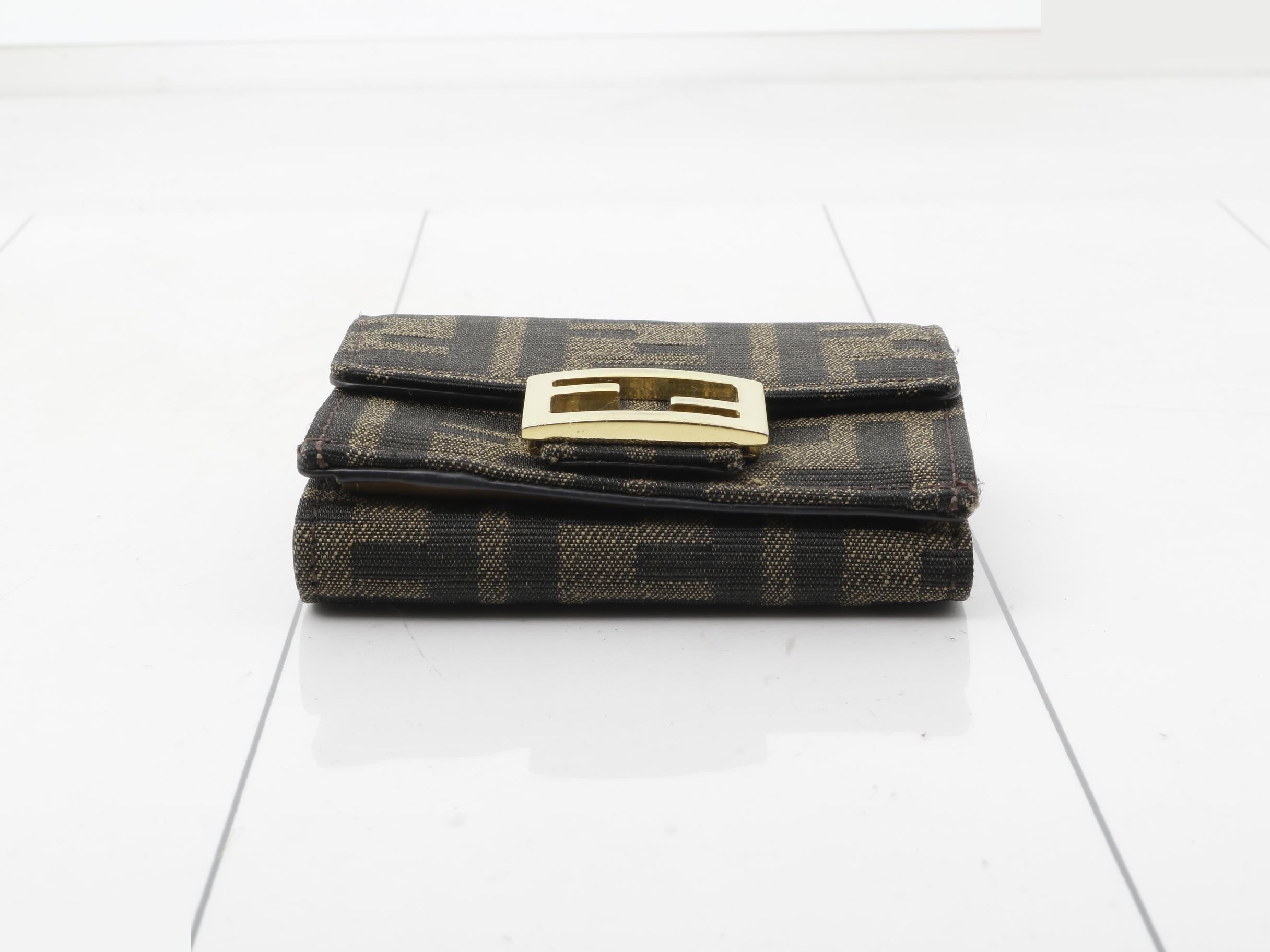 Zucca bi-fold wallet, canvas, brown — view 3