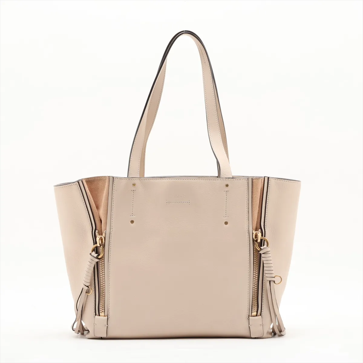 Milo Leather Tote Bag, Beige
