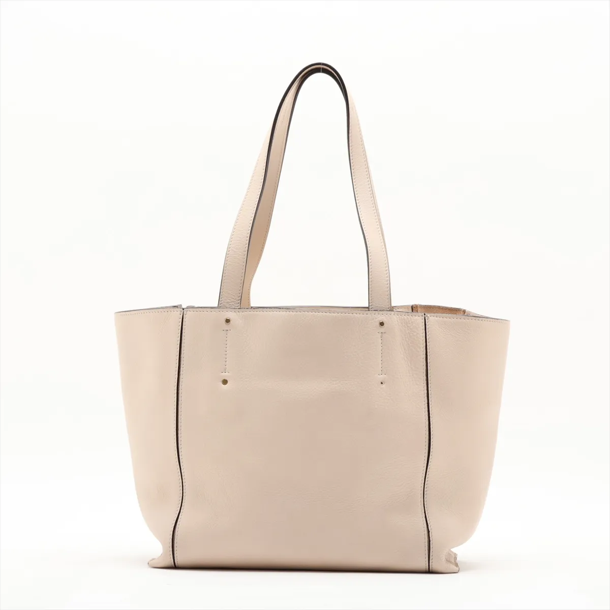 Milo Leather Tote Bag, Beige — view 2