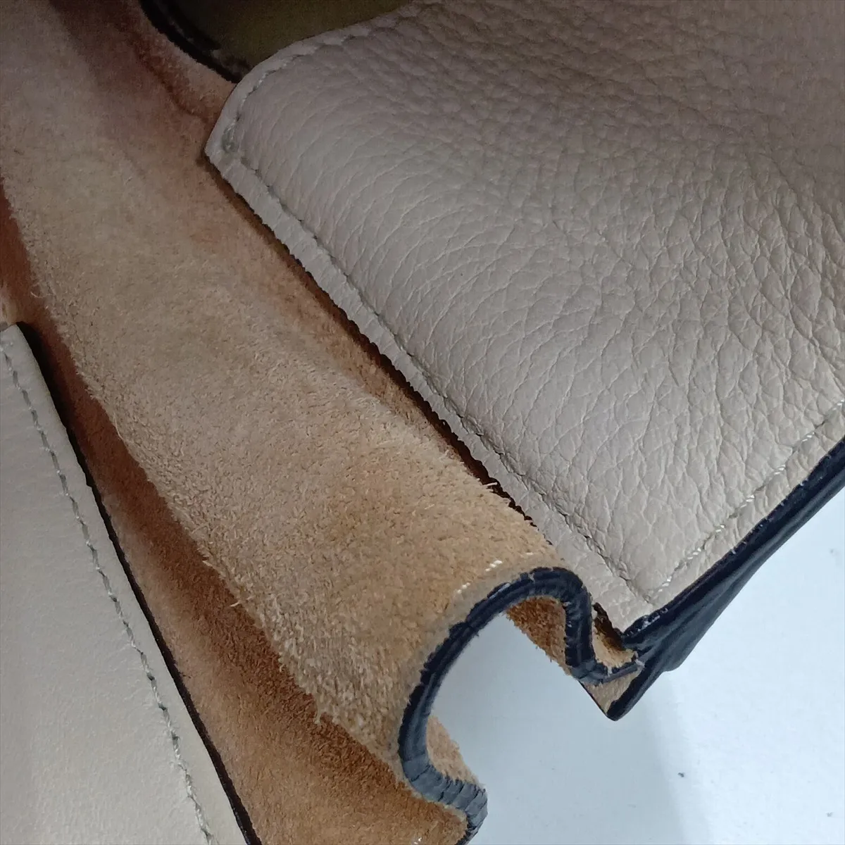 Milo Leather Tote Bag, Beige — view 11