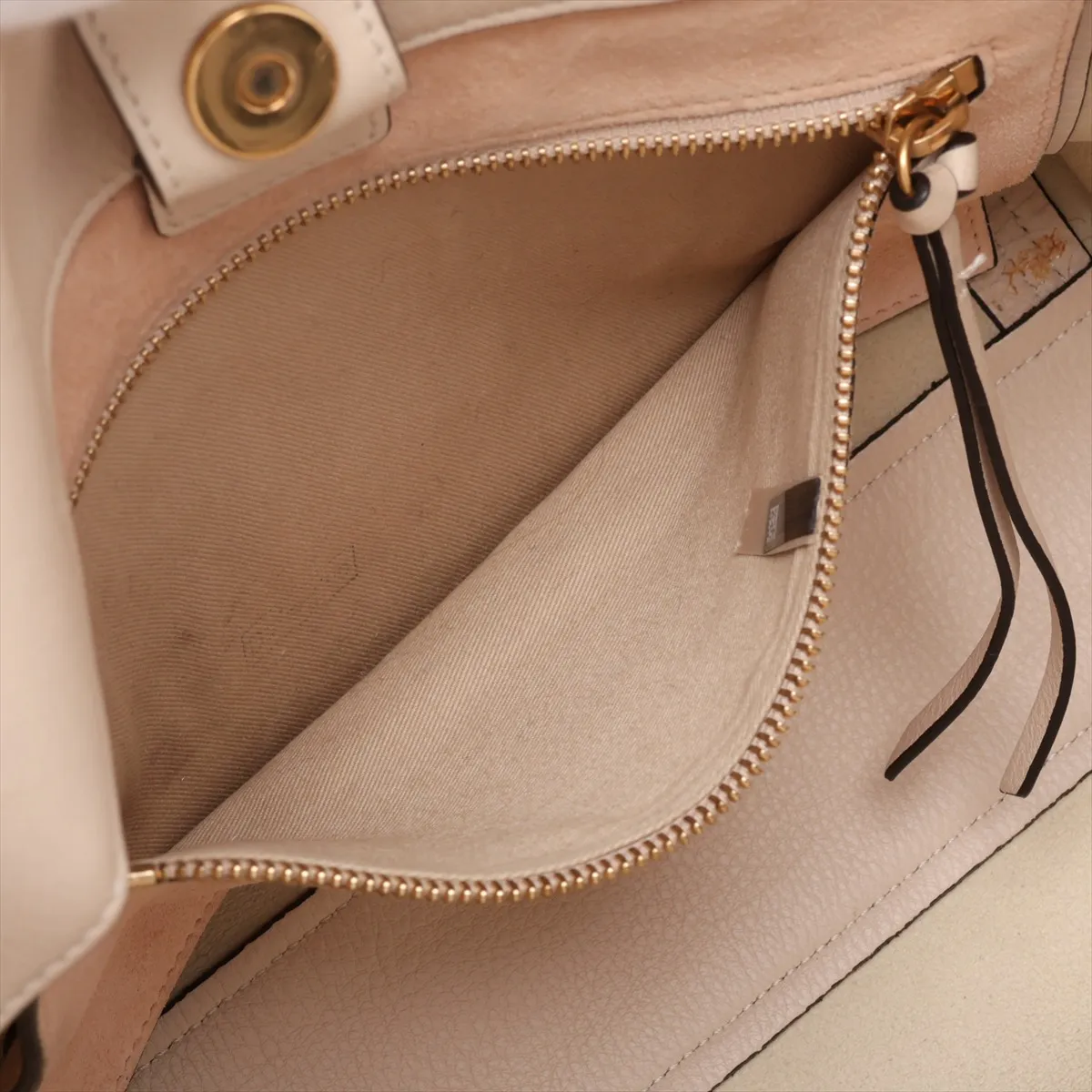 Milo Leather Tote Bag, Beige — view 8