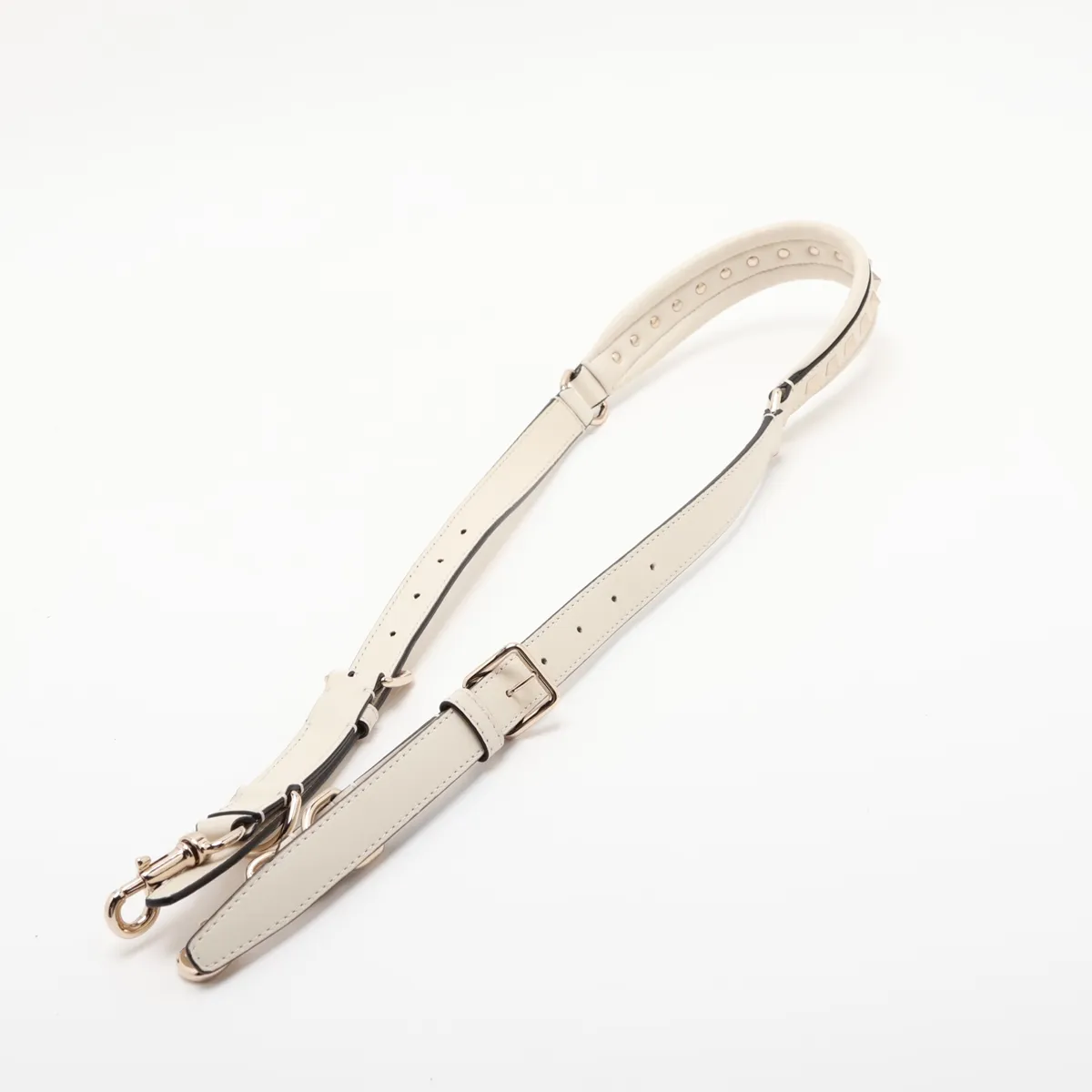 Candy Stud Leather 2-Way Handbag, White — view 7