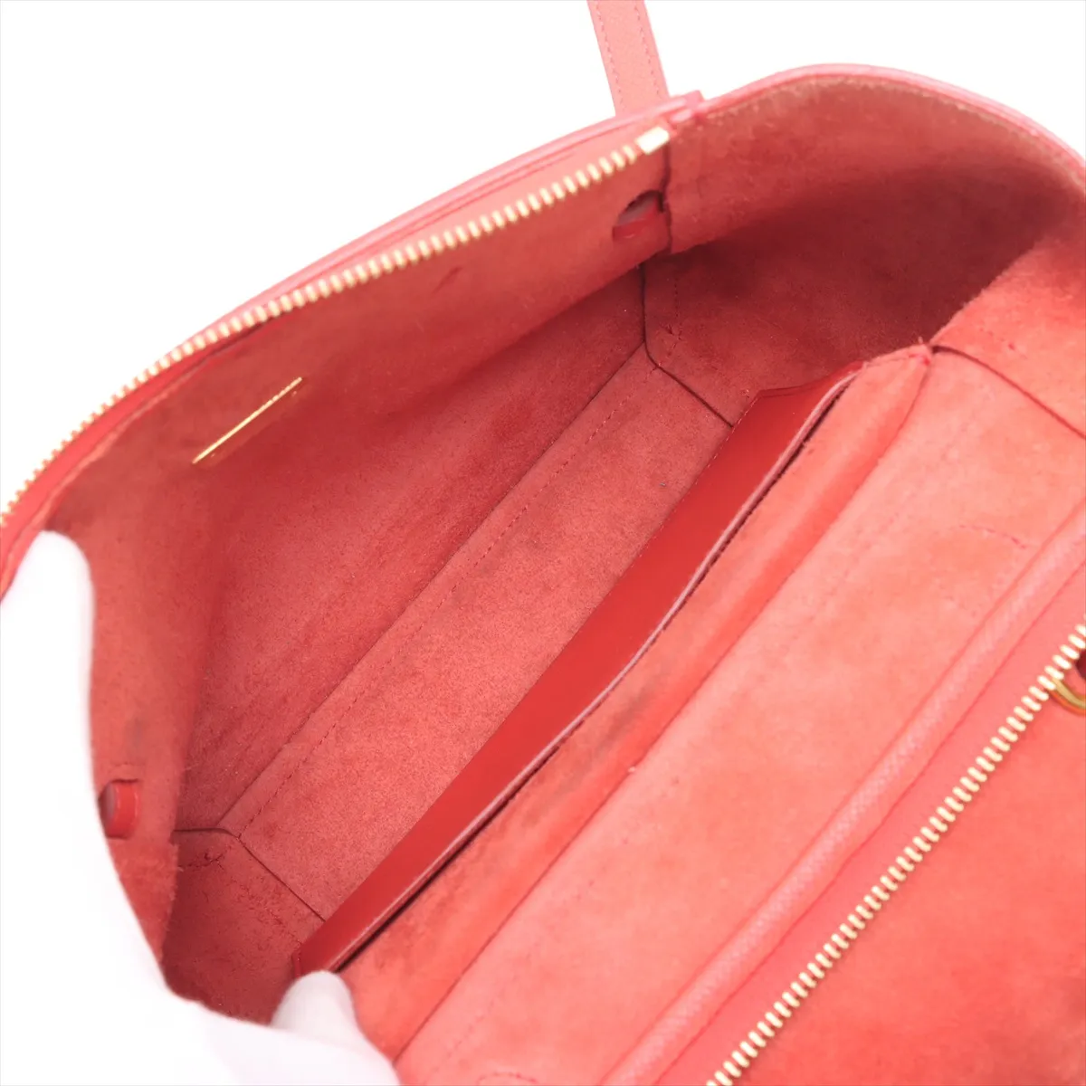 belt bag micro leather 2WAY handbag red — view 8