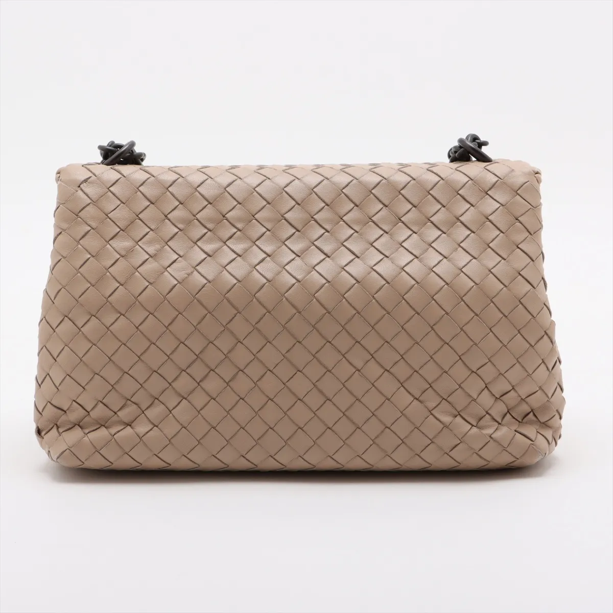Intrecciato Olympia Leather Chain Shoulder Bag Beige — view 2