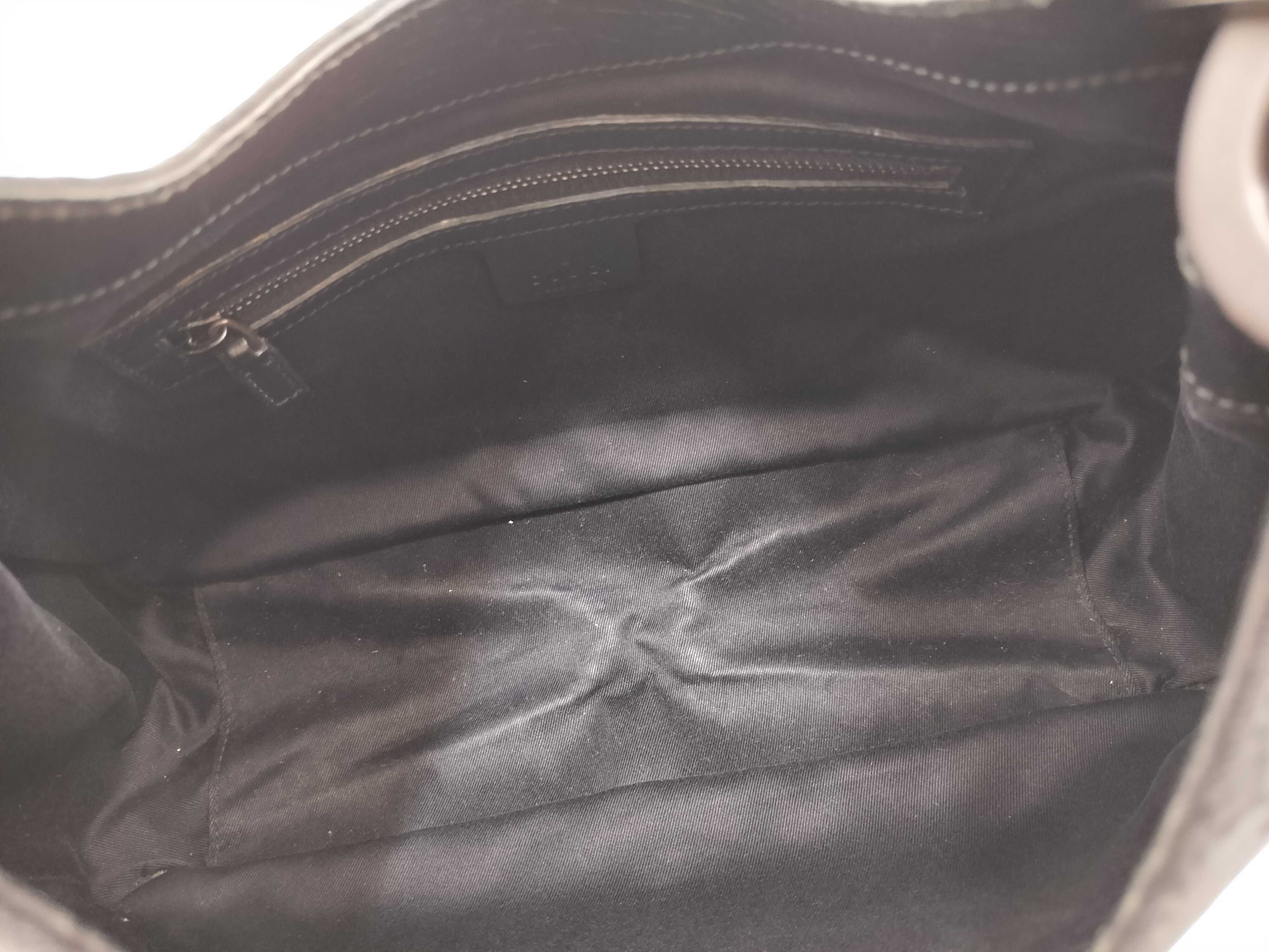 GG Canvas Gucci GG Canvas Horsewood Wood Handle 106495 Black One Shoulder Handbag — view 9
