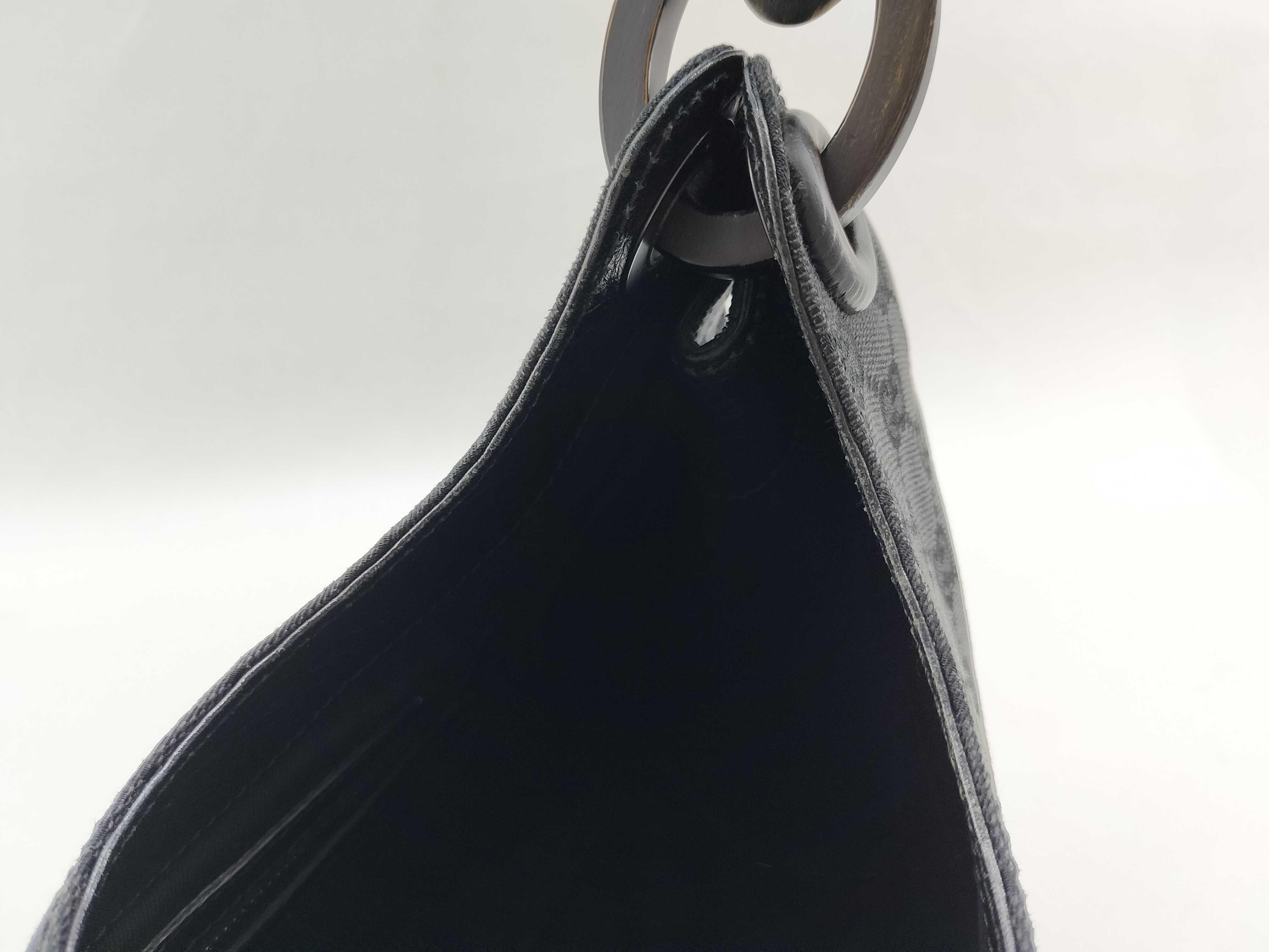 GG Canvas Gucci GG Canvas Horsewood Wood Handle 106495 Black One Shoulder Handbag — view 10