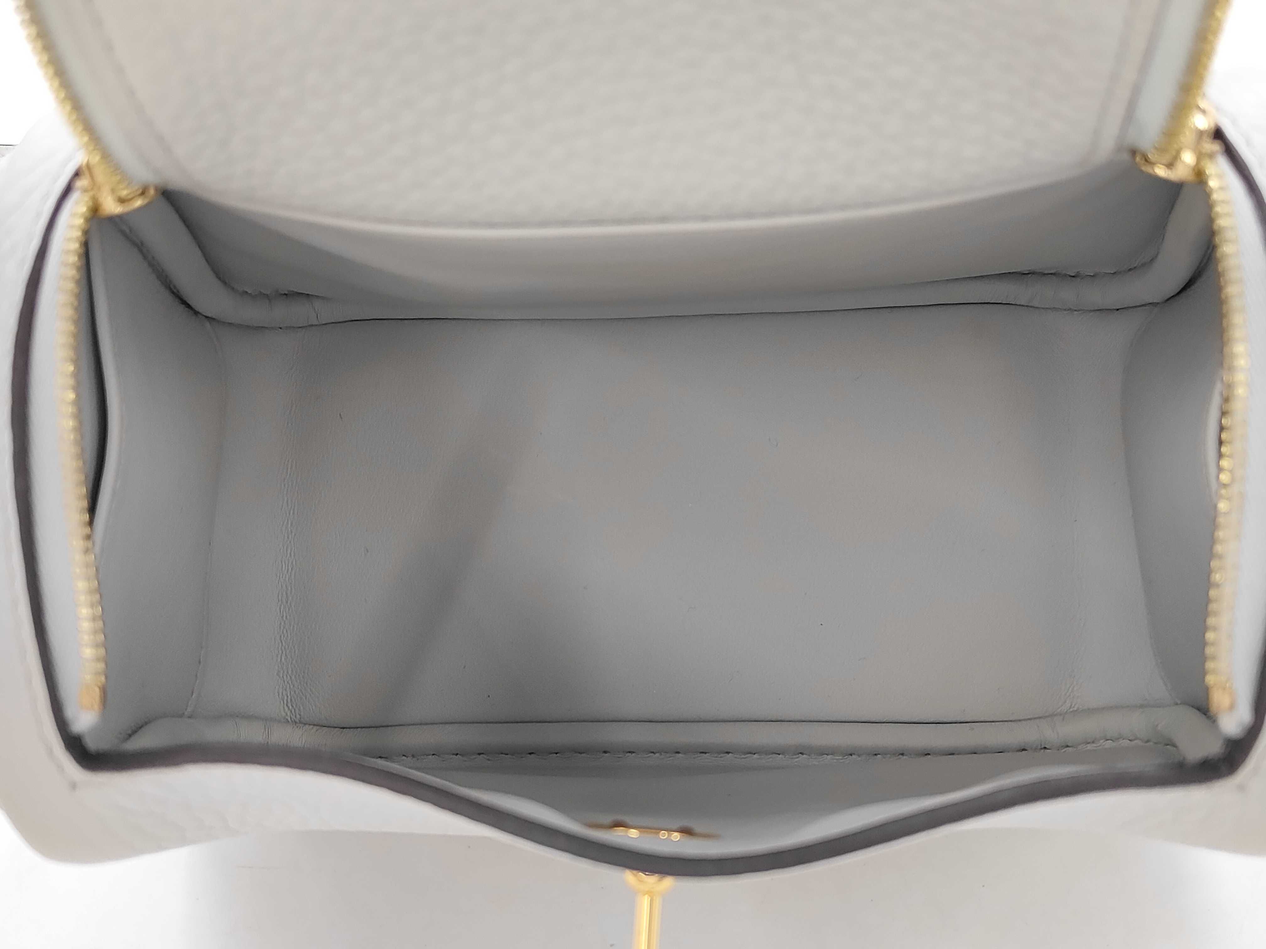 Lindy Mini Shoulder Bag in Taurillon Clemence Leather, Gris Perle, with Dust Bag — view 8