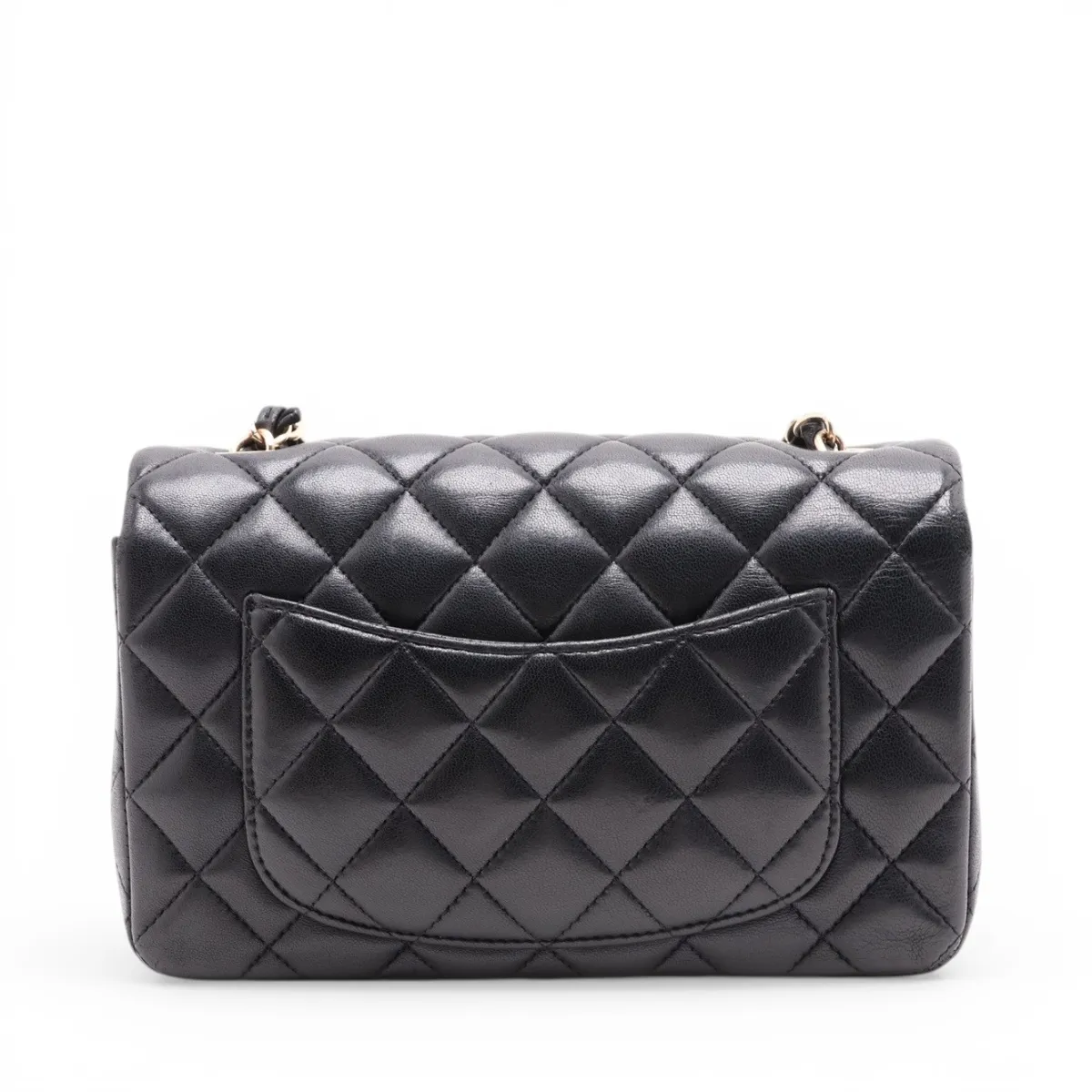 Matelassé Lambskin Single Flap Single Chain Bag, Black with Gold Hardware, 20410027 (Serial Number in the 20s) — view 2