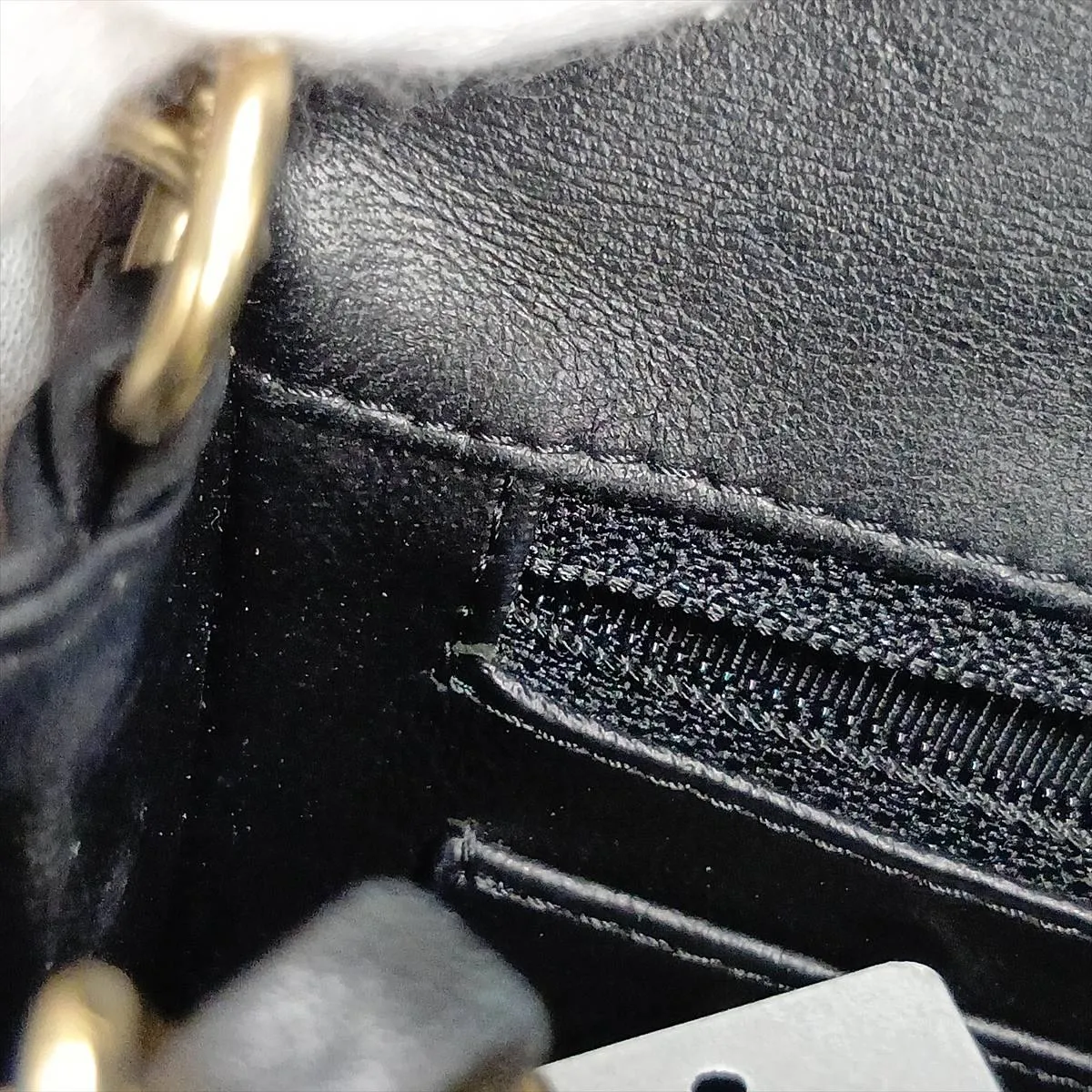 Matelassé Lambskin Single Flap Single Chain Bag, Black with Gold Hardware, 20410027 (Serial Number in the 20s) — view 13