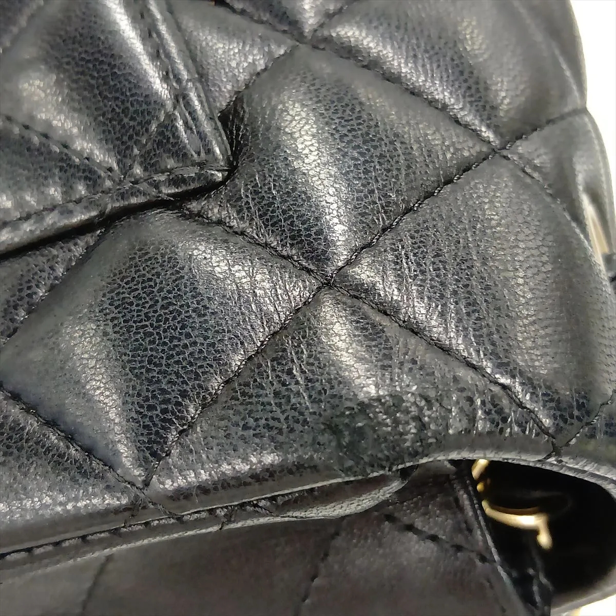 Matelassé Lambskin Single Flap Single Chain Bag, Black with Gold Hardware, 20410027 (Serial Number in the 20s) — view 14