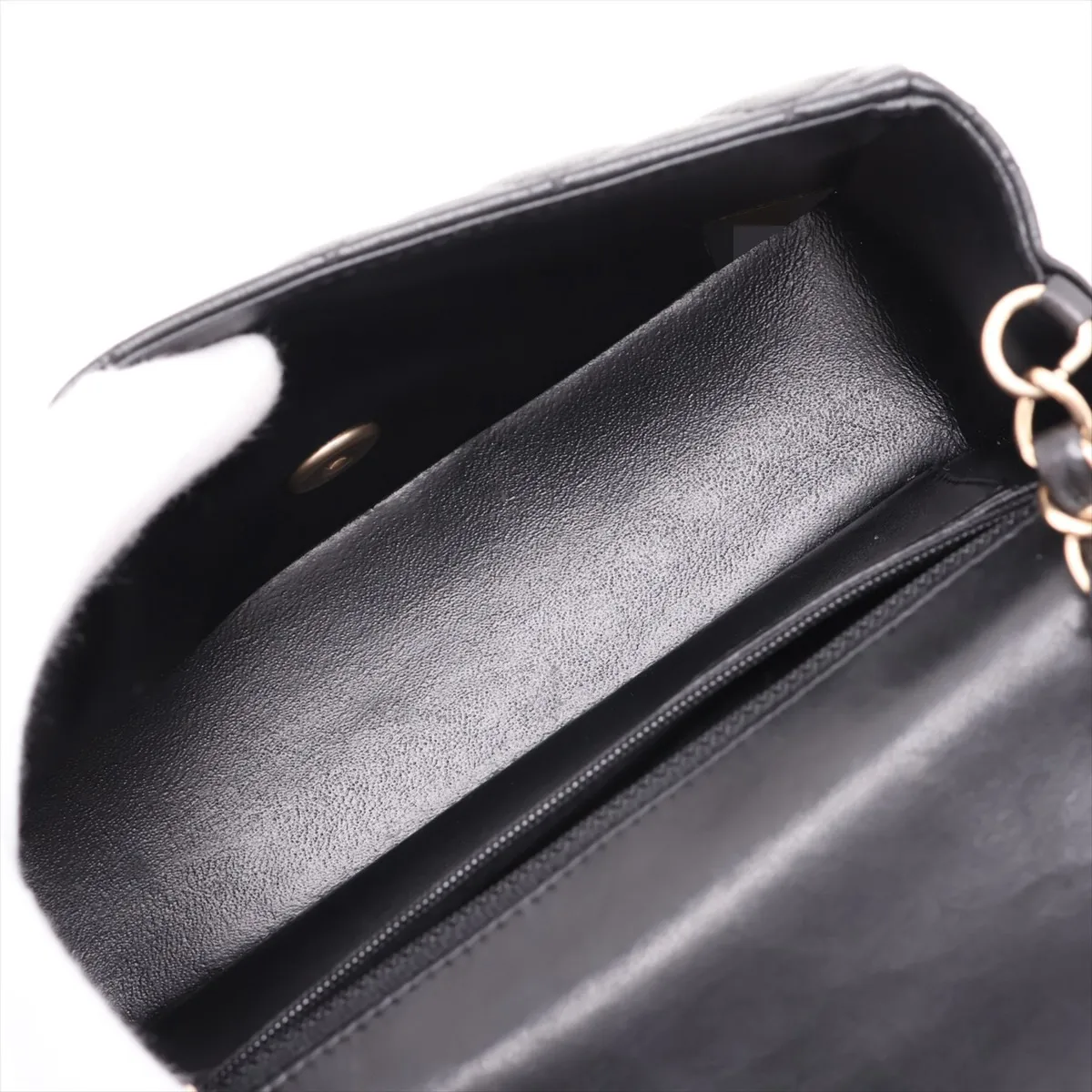 Matelassé Lambskin Single Flap Single Chain Bag, Black with Gold Hardware, 20410027 (Serial Number in the 20s) — view 6