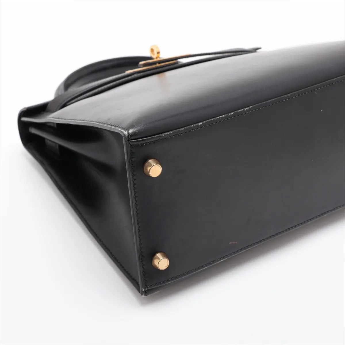 [Individually packaged] Hermes Kelly 28 Sellier Box Calf Black Gold Hardware A: 1971 — view 4