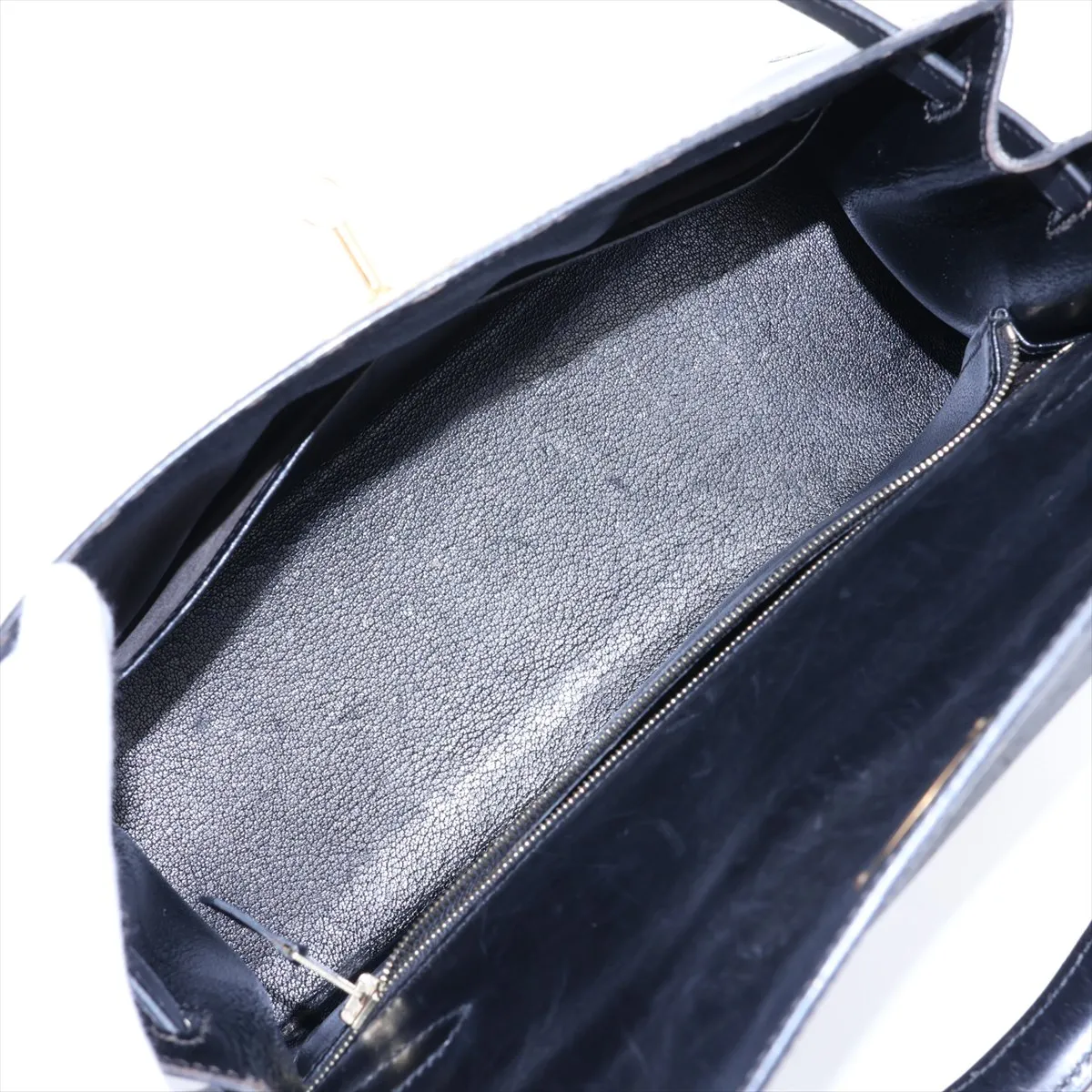 [Individually packaged] Hermes Kelly 28 Sellier Box Calf Black Gold Hardware A: 1971 — view 7
