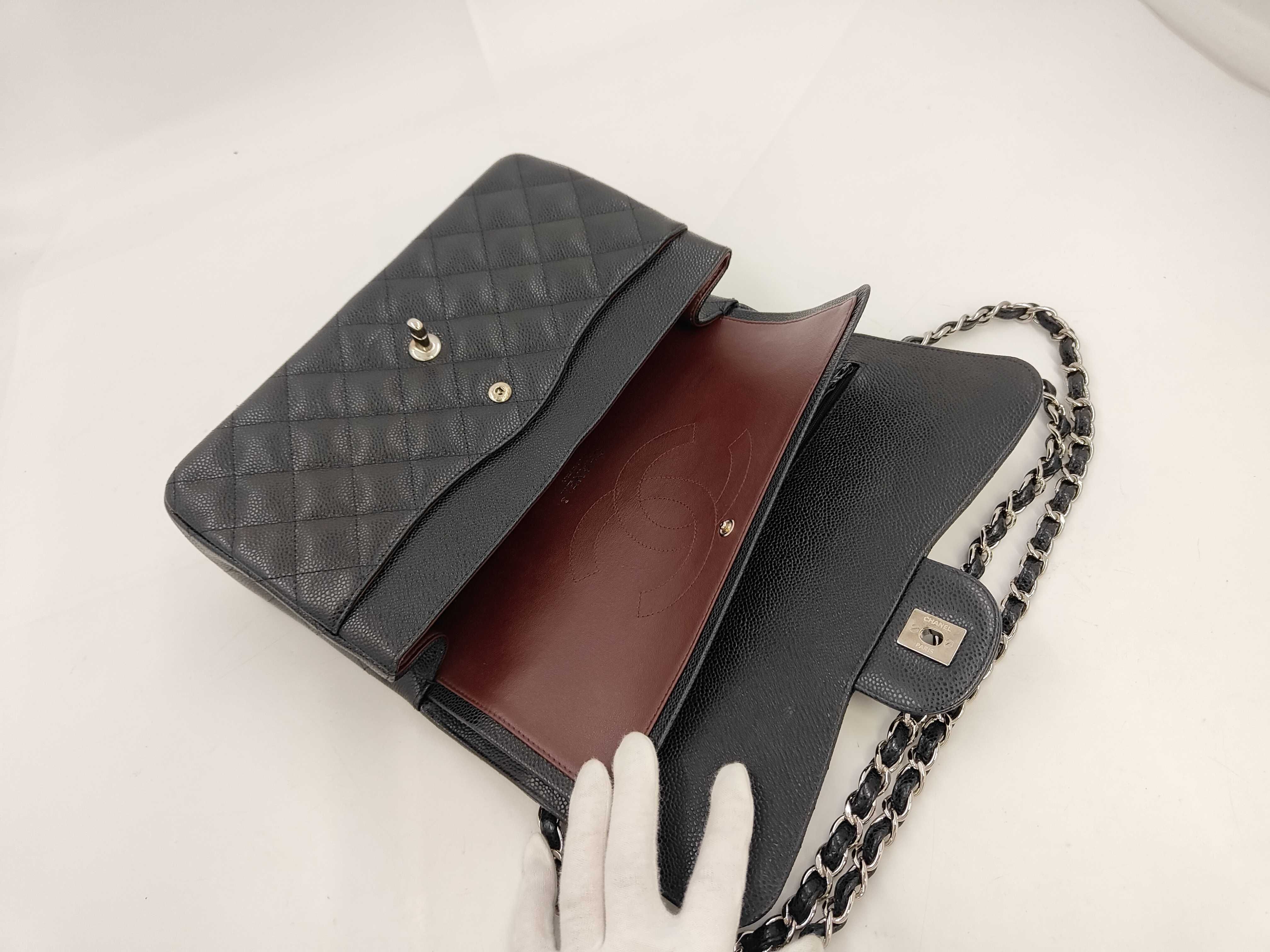 Classic Double Flap Caviar Shoulder Bag — view 8