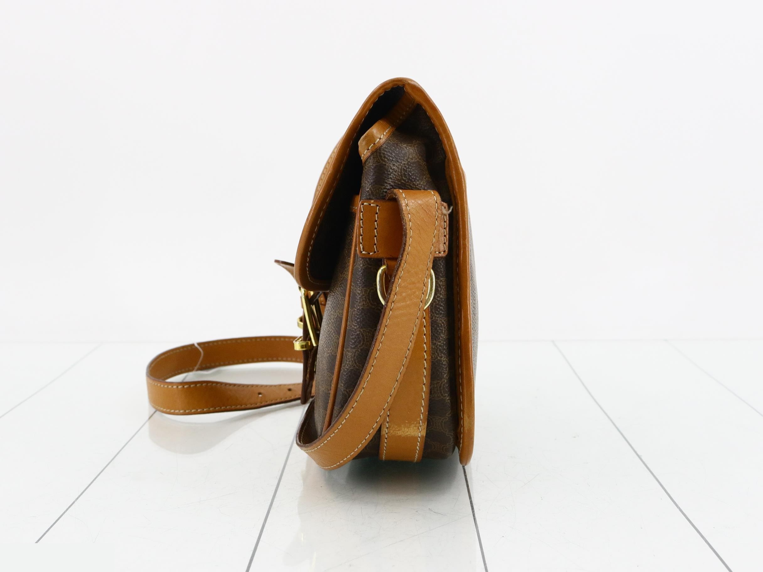 Macadam Shoulder Bag, PVC/Leather, Brown — view 3