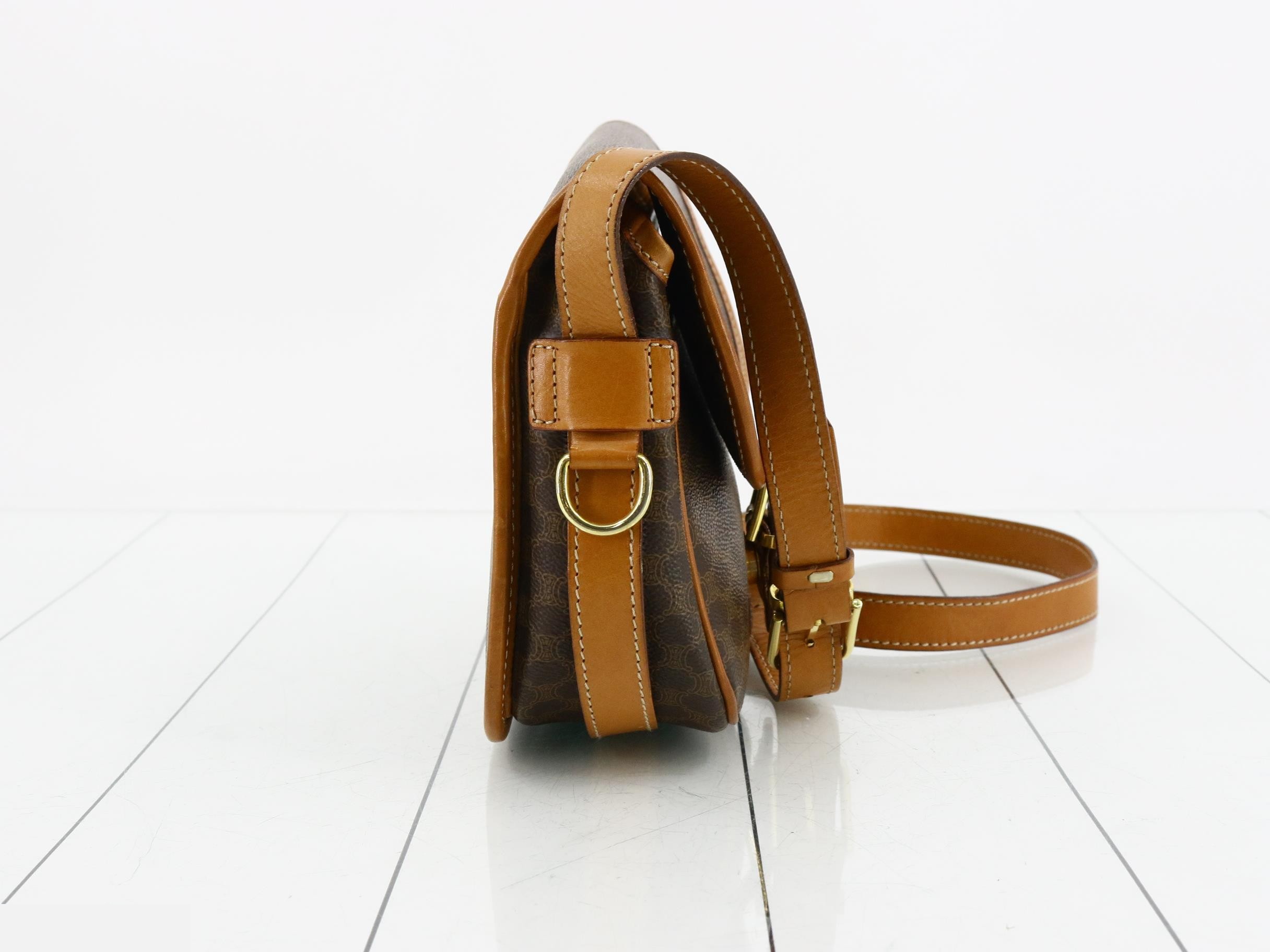 Macadam Shoulder Bag, PVC/Leather, Brown — view 4