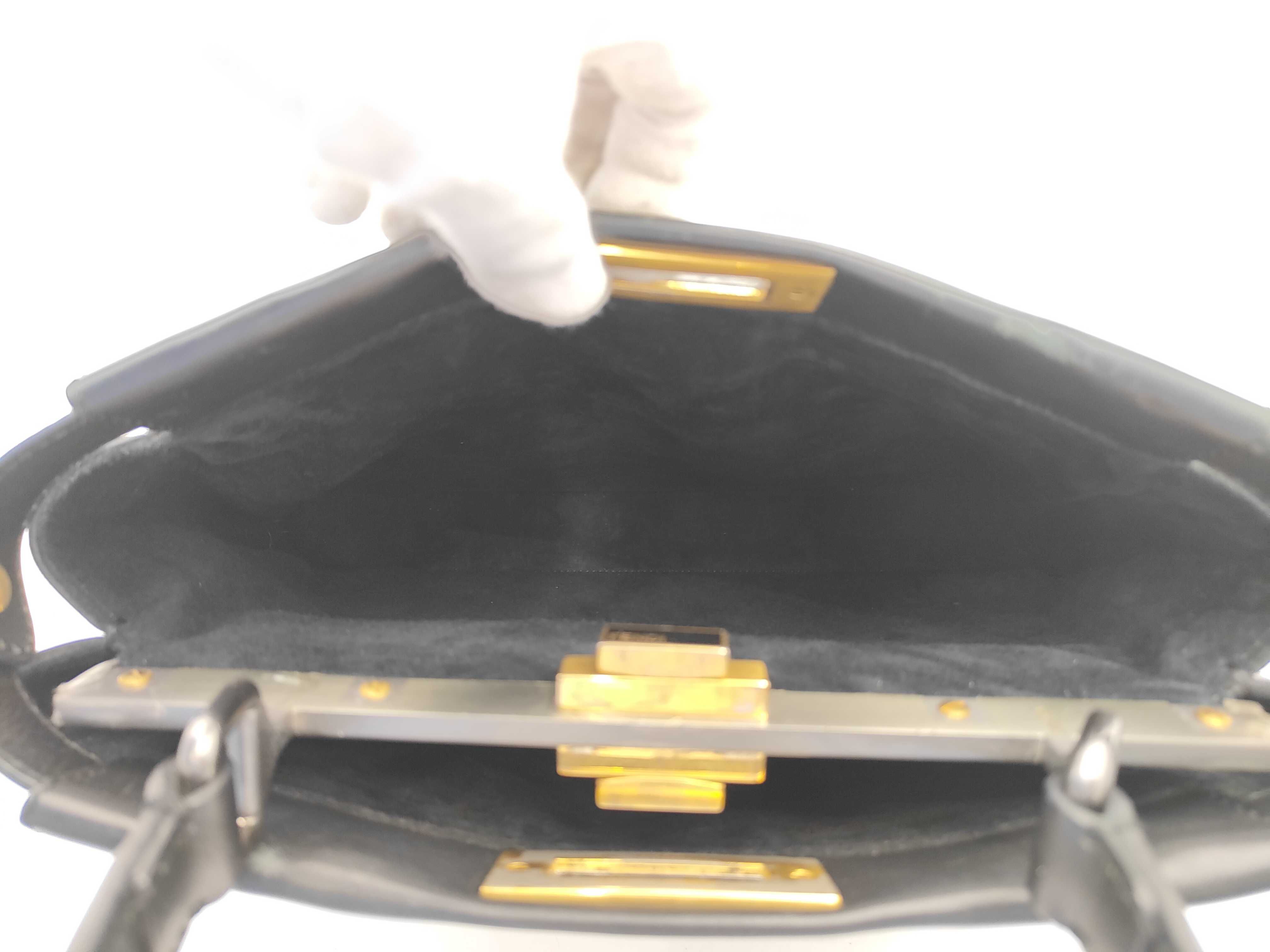 Peekaboo Regular Leather Handbag, Black — view 9