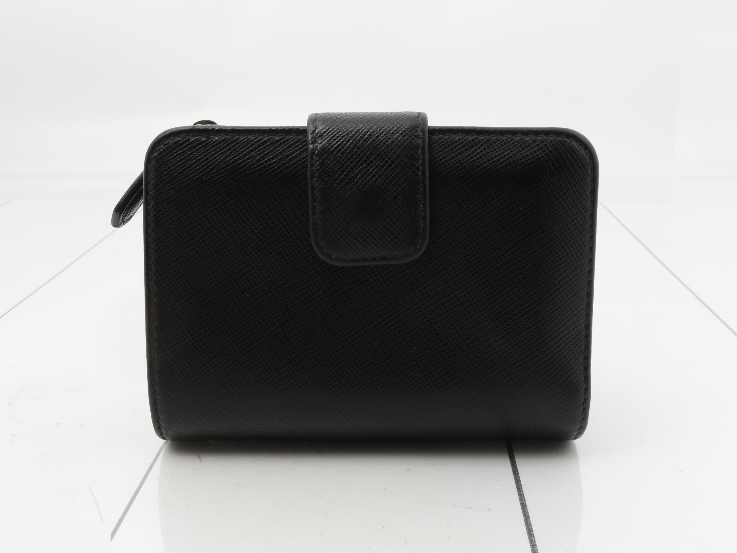 Bi-fold wallet, Saffiano leather, black — view 2