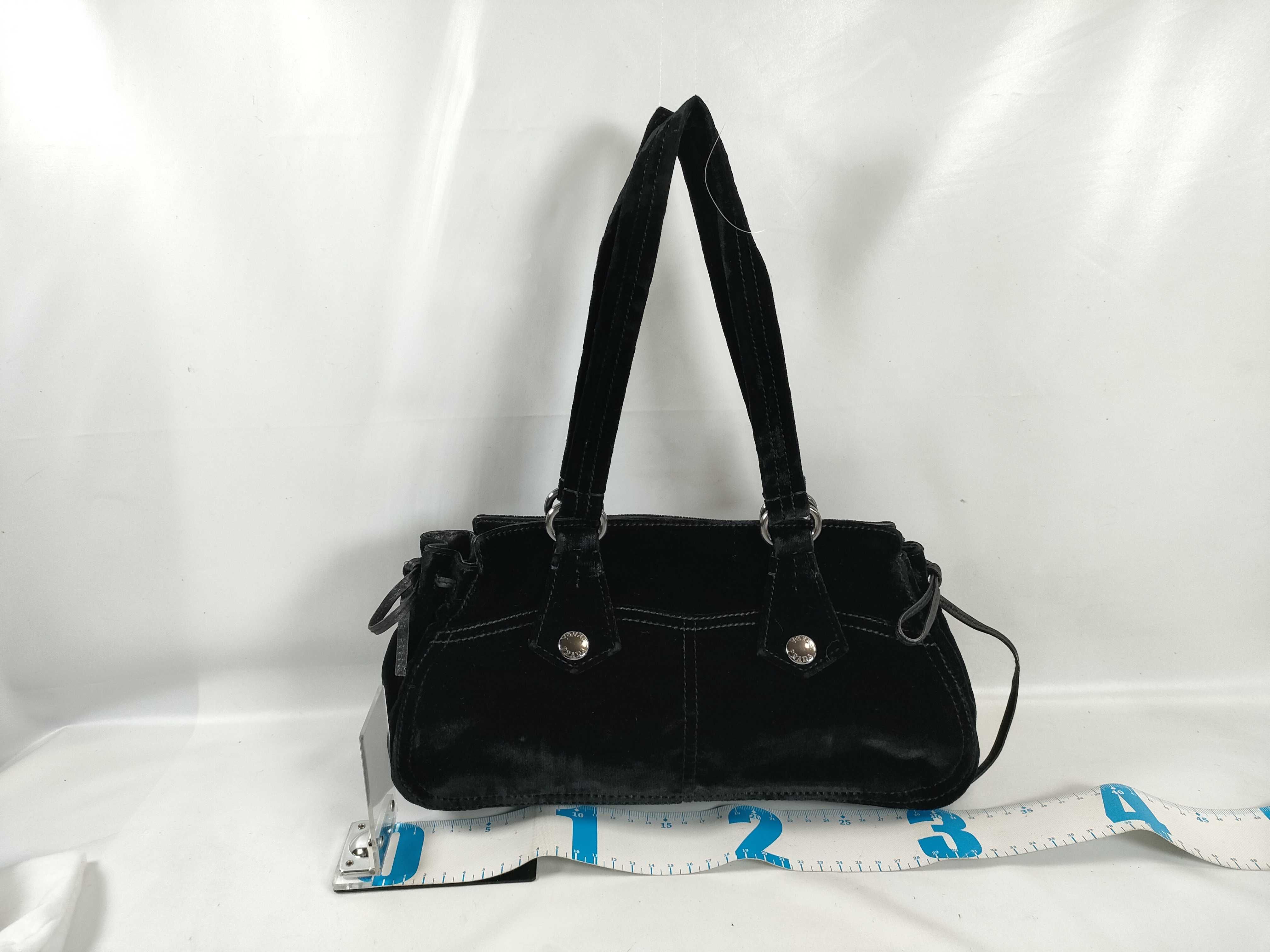 Velour Triangle Logo Side Ribbon Handbag BR1489 VELLUTO RING Black Handbag with Guarantee Card and Dust Bag — view 2
