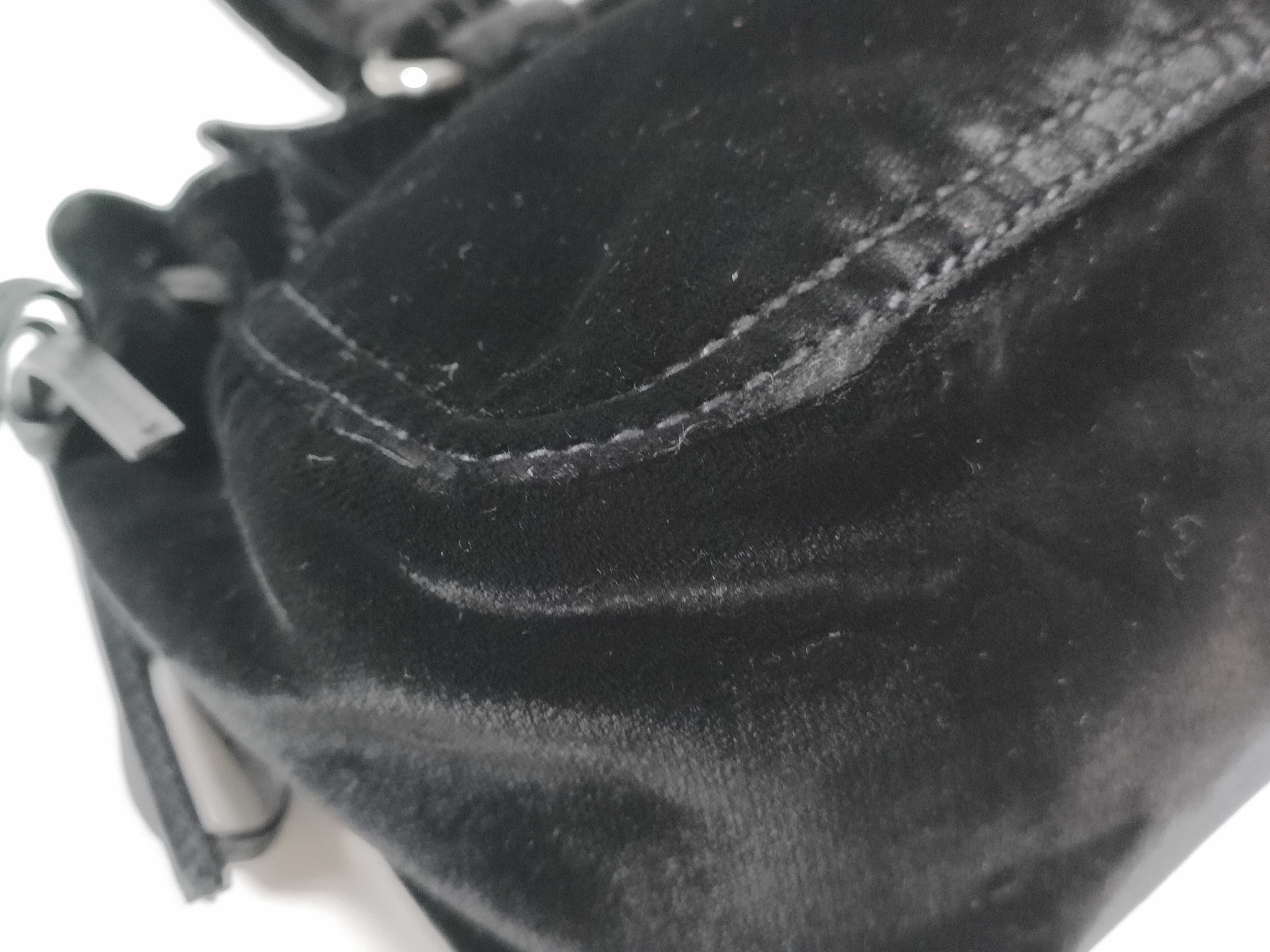 Velour Triangle Logo Side Ribbon Handbag BR1489 VELLUTO RING Black Handbag with Guarantee Card and Dust Bag — view 6