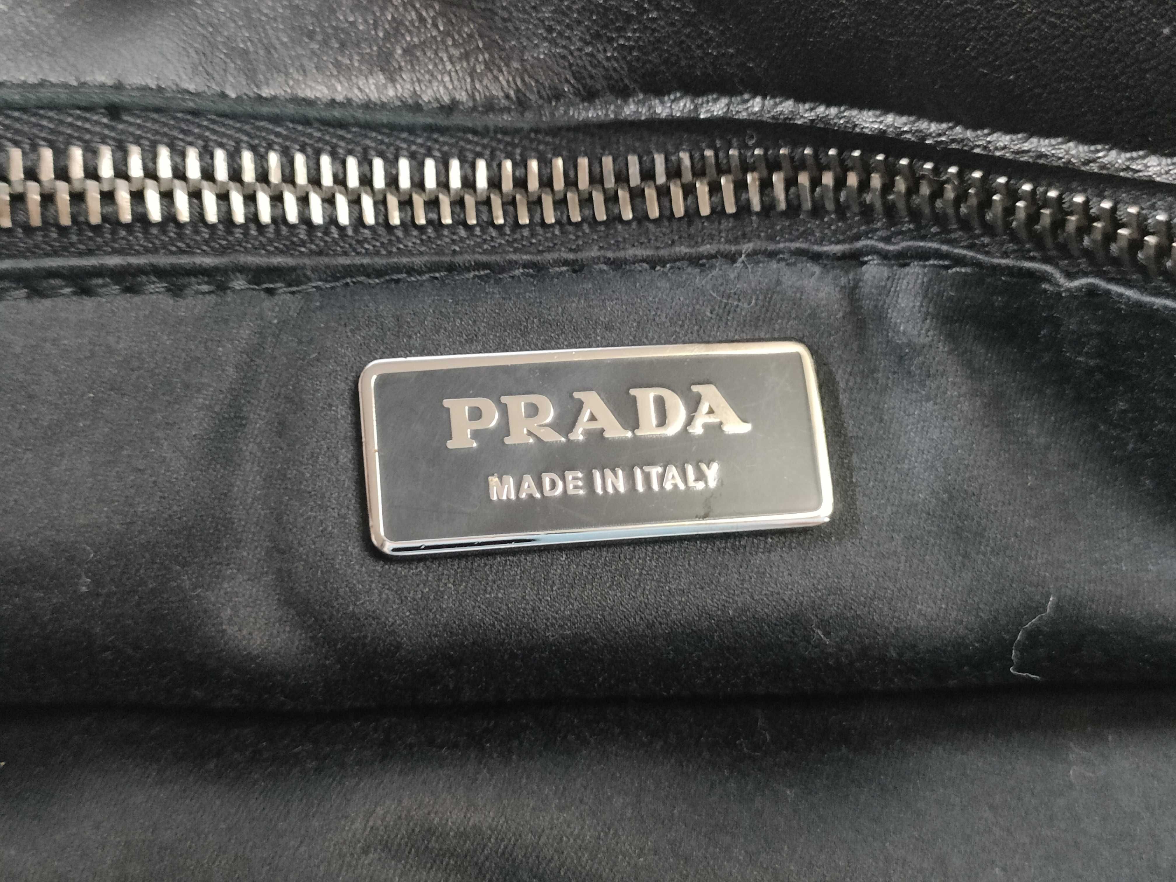 Velour Triangle Logo Side Ribbon Handbag BR1489 VELLUTO RING Black Handbag with Guarantee Card and Dust Bag — view 10