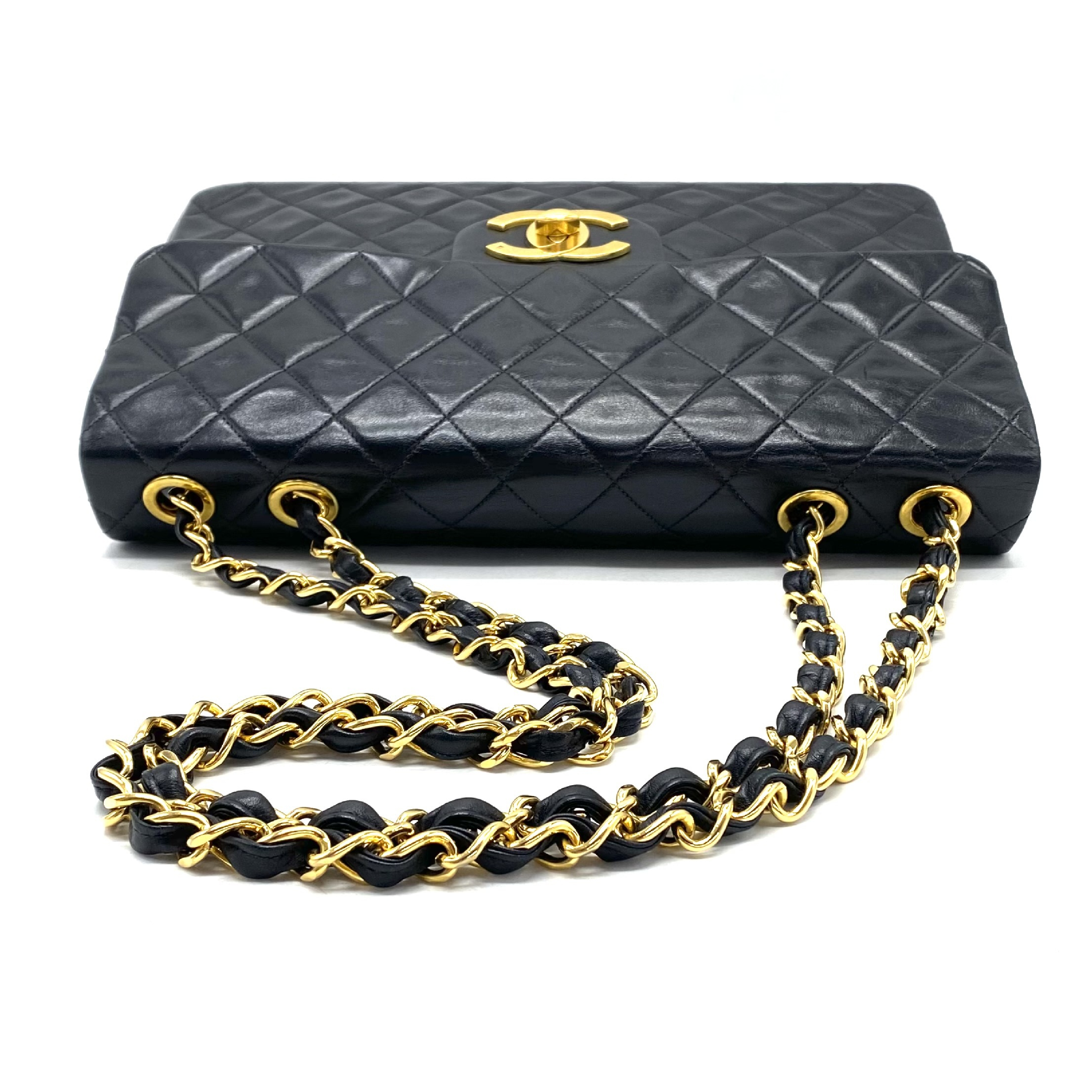 Large Matelassé Turnlock Lambskin Chain Shoulder Bag — view 5