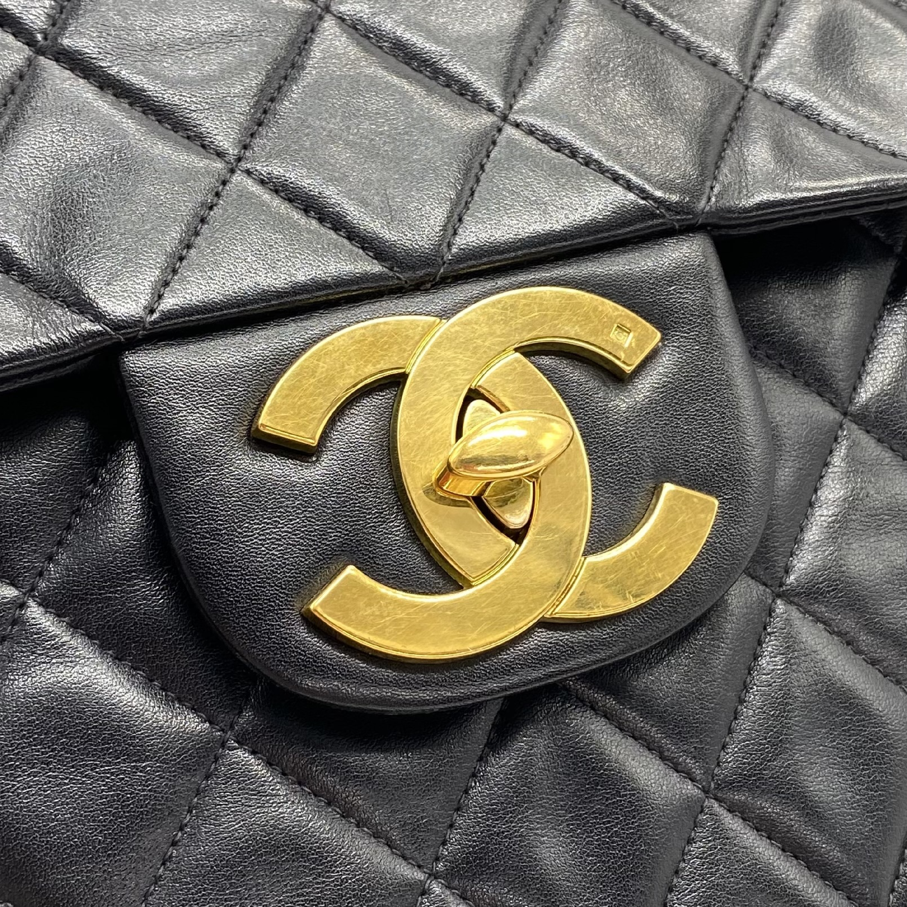 Large Matelassé Turnlock Lambskin Chain Shoulder Bag — view 6