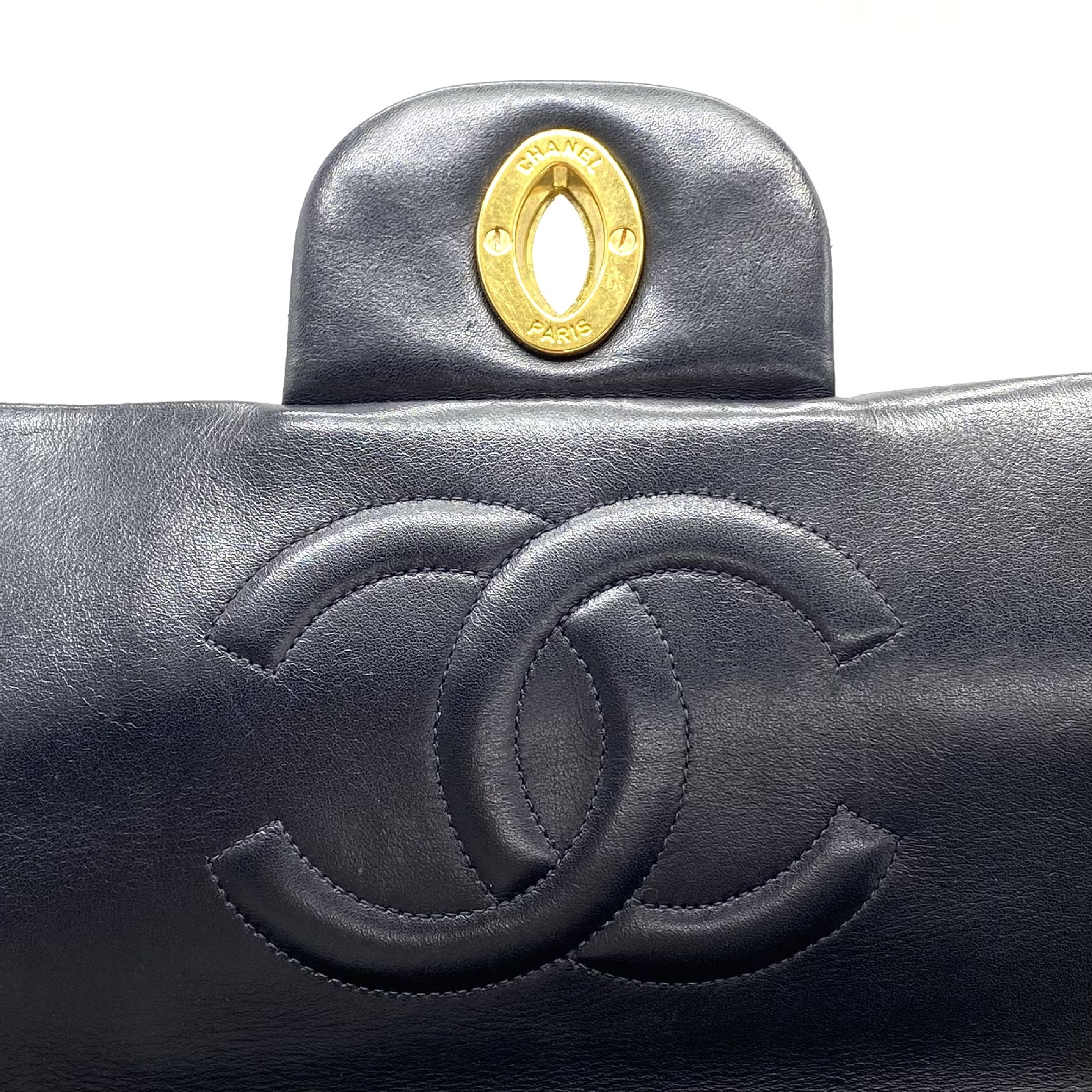 Large Matelassé Turnlock Lambskin Chain Shoulder Bag — view 7