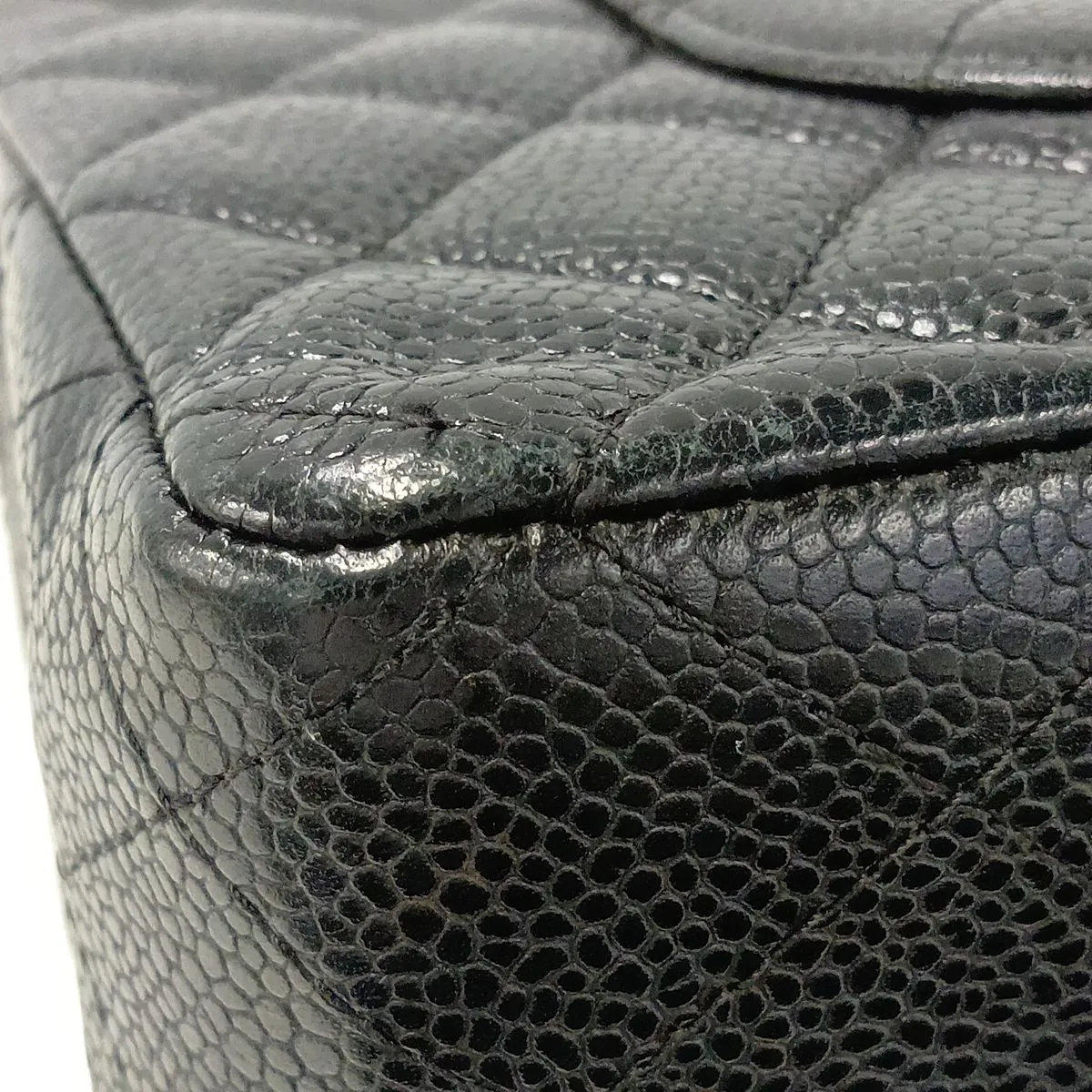 [Individually packaged] Chanel Matelassé 25 Caviar Skin Double Flap Double Chain Bag, Black with Gold Hardware, 12976065, Series 12, A01112 — view 14