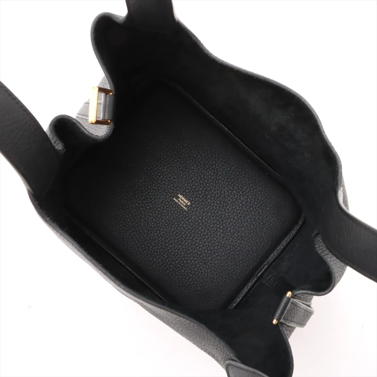 Picotan Lock 22 MM Taurillon Clemence Black Gold hardware Y:2020 — view 7