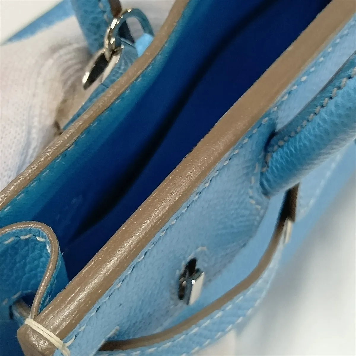 [Individually packaged] Hermes Tiny Birkin Veau Epsom Celeste Silver Hardware O: 2011 — view 14