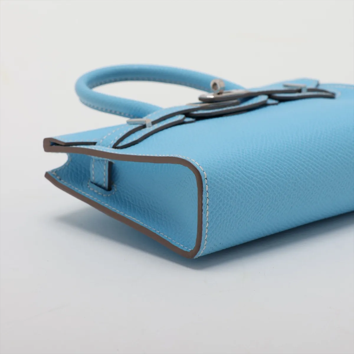 [Individually packaged] Hermes Tiny Birkin Veau Epsom Celeste Silver Hardware O: 2011 — view 4