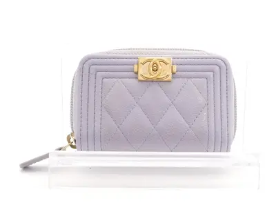 Boy Chanel Matelassé Coco Mark Caviar Skin Card Case