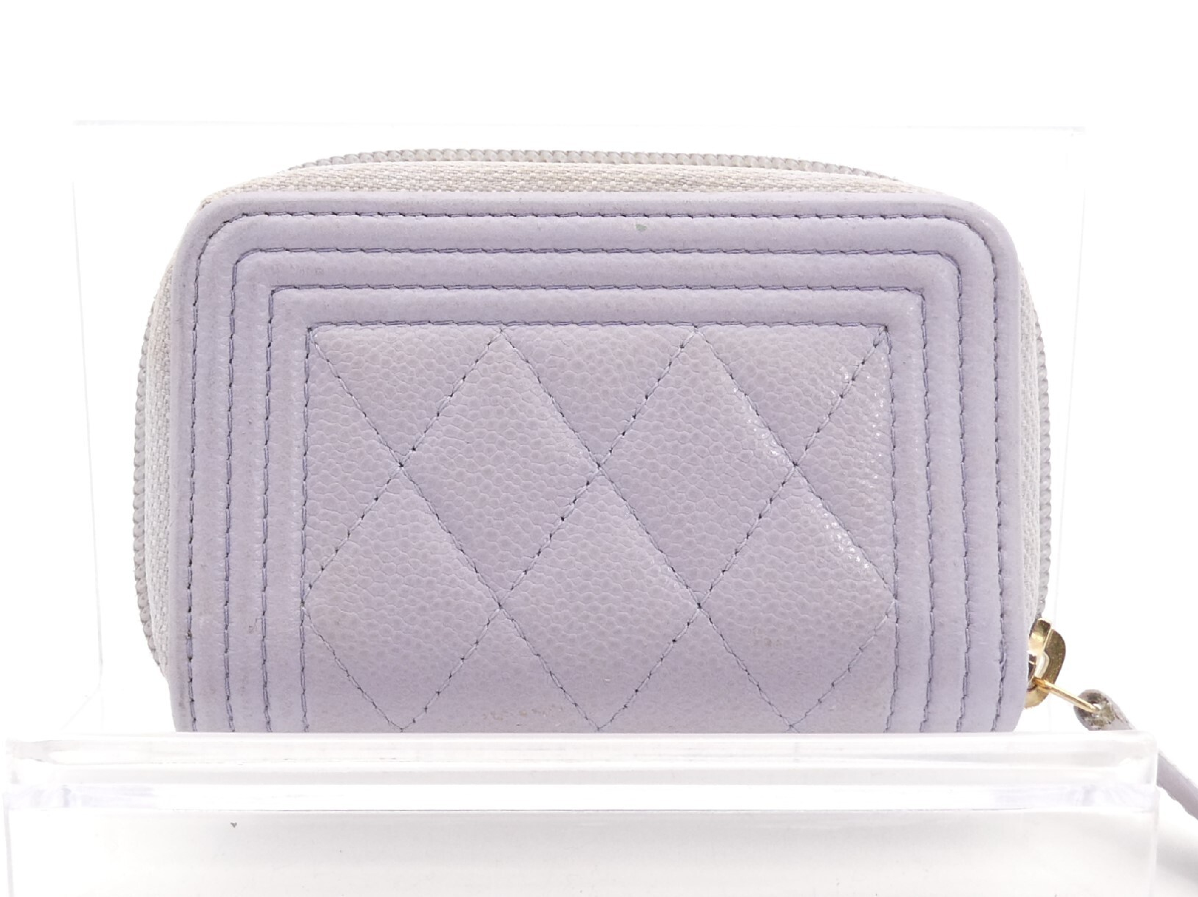 Boy Chanel Matelassé Coco Mark Caviar Skin Card Case — view 2