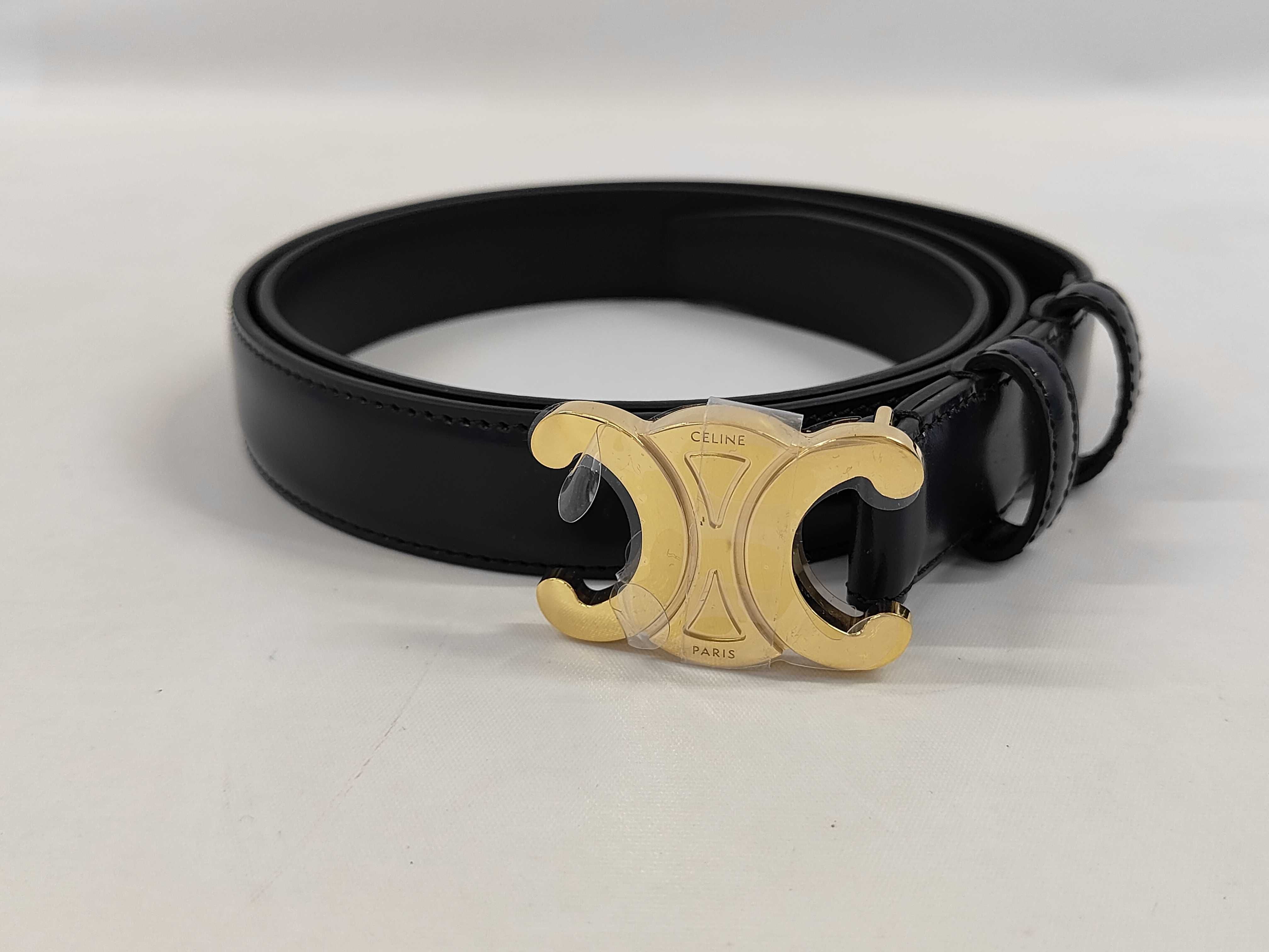 Triomphe Medium Navy 25mm Leather Belt