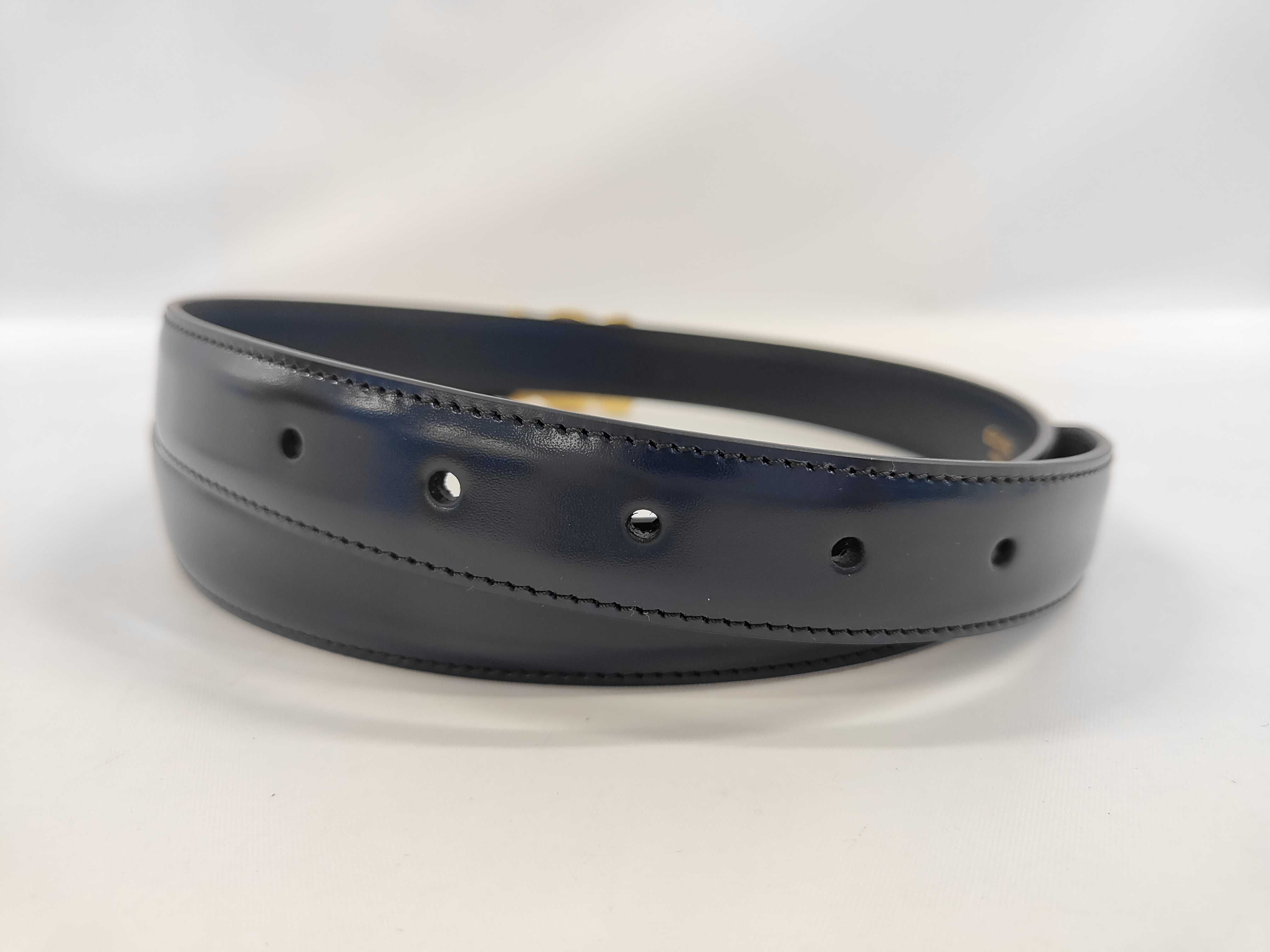 Triomphe Medium Navy 25mm Leather Belt — view 6