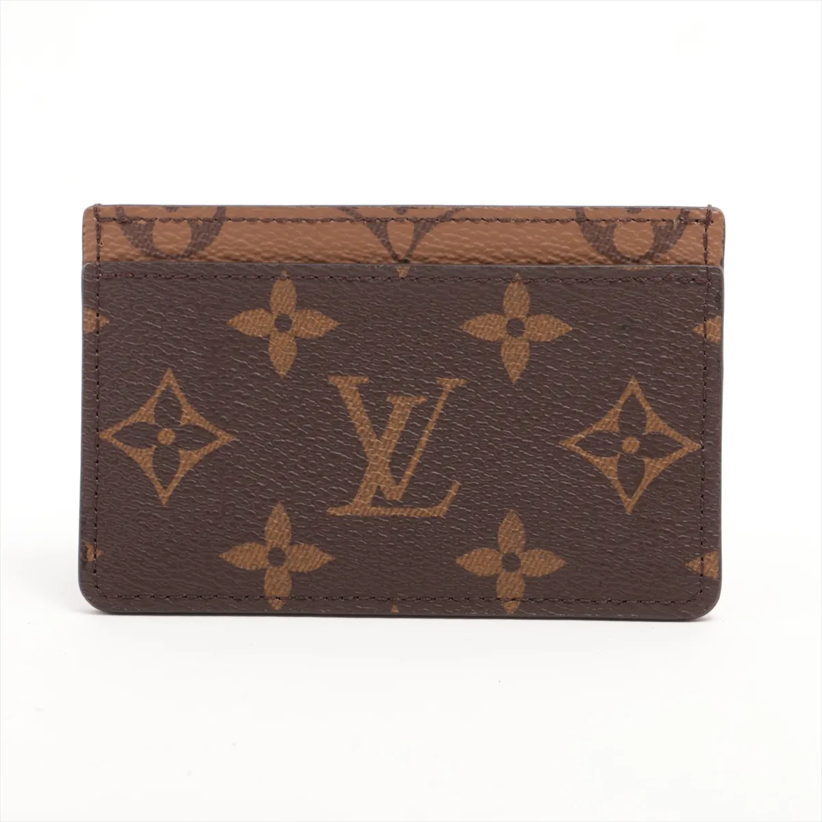 Monogram Reverse Portecarte Simple M69161 Camel x Black Pass Case (RFID Activated) — view 2