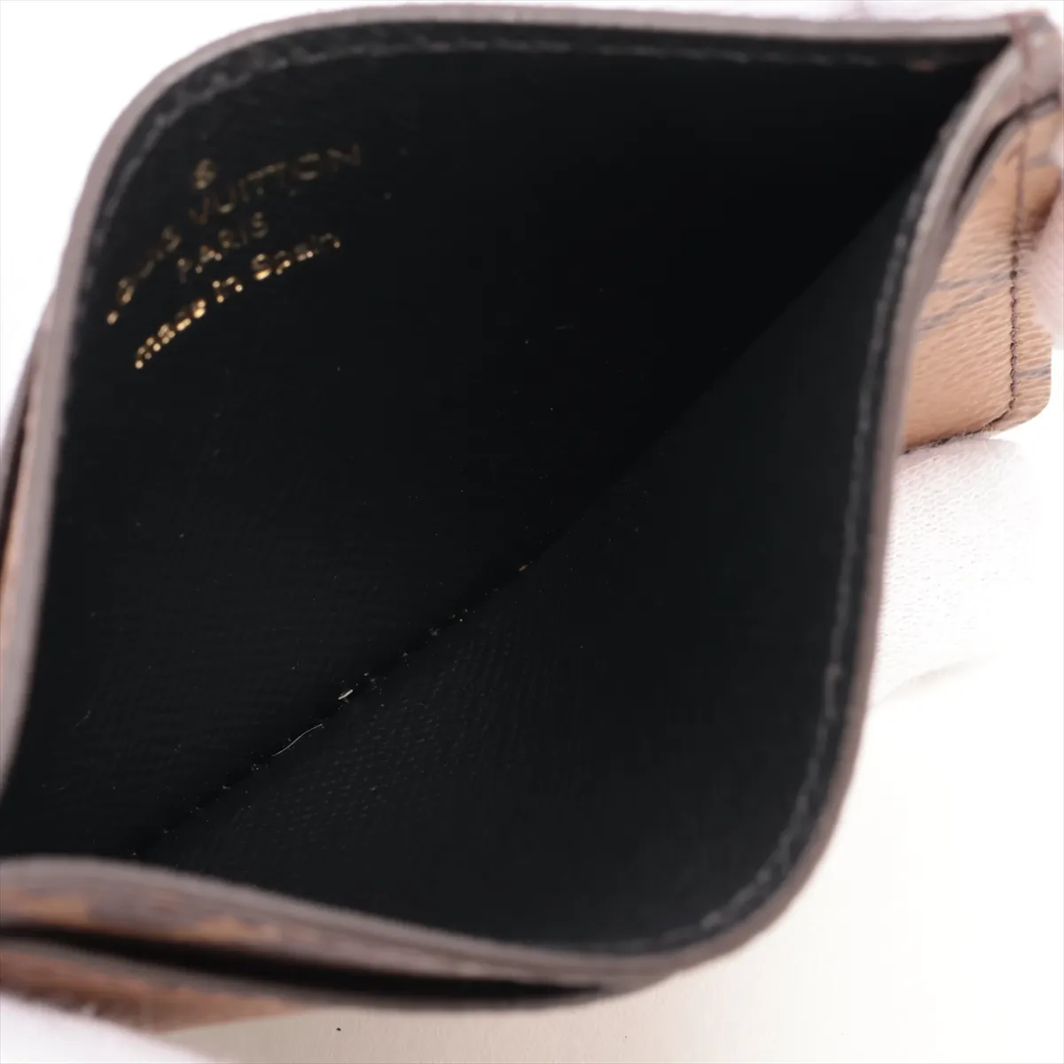 Monogram Reverse Portecarte Simple M69161 Camel x Black Pass Case (RFID Activated) — view 4